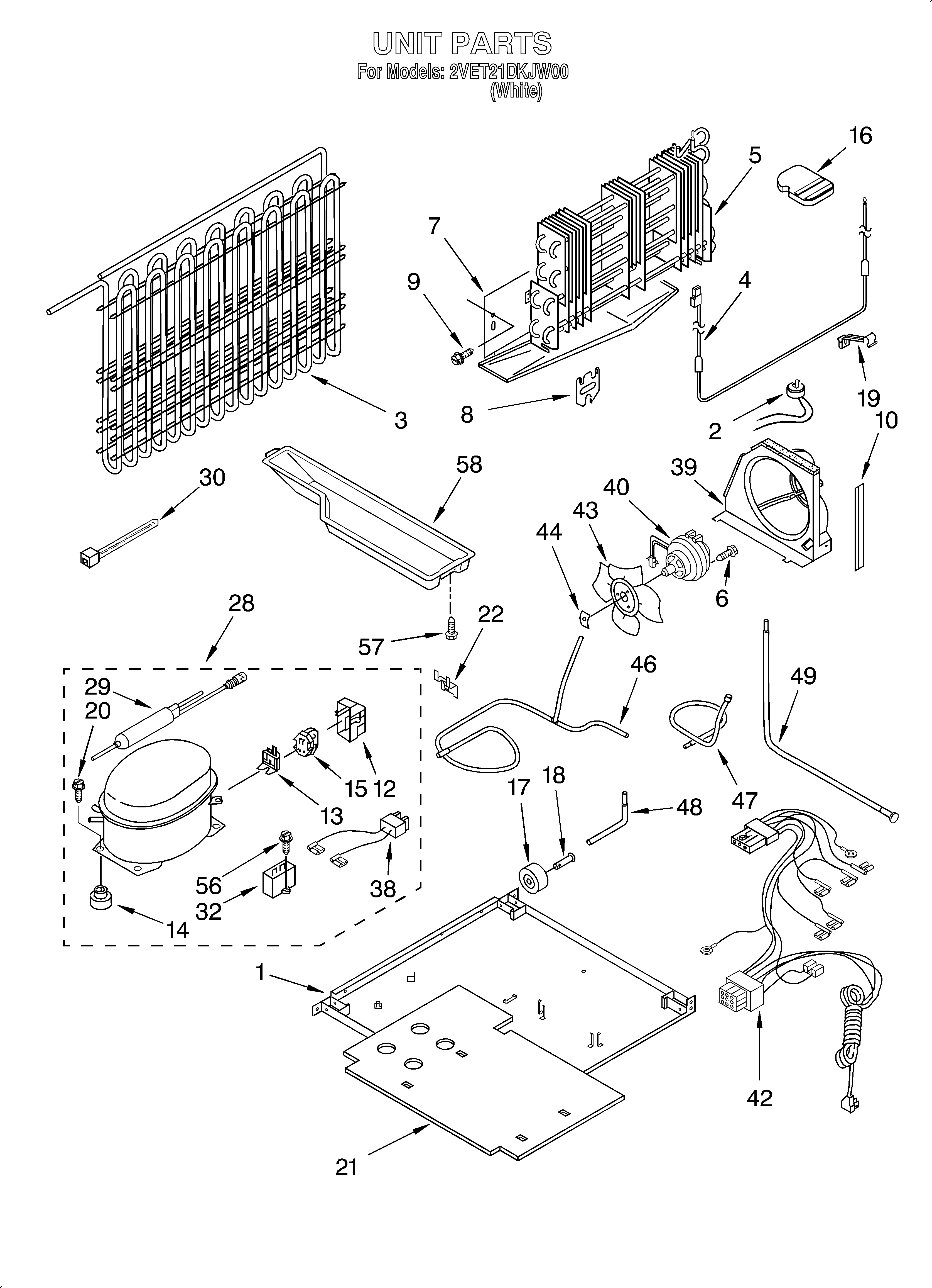 Whirlpool 2VET21DKJW00 unit diagram
