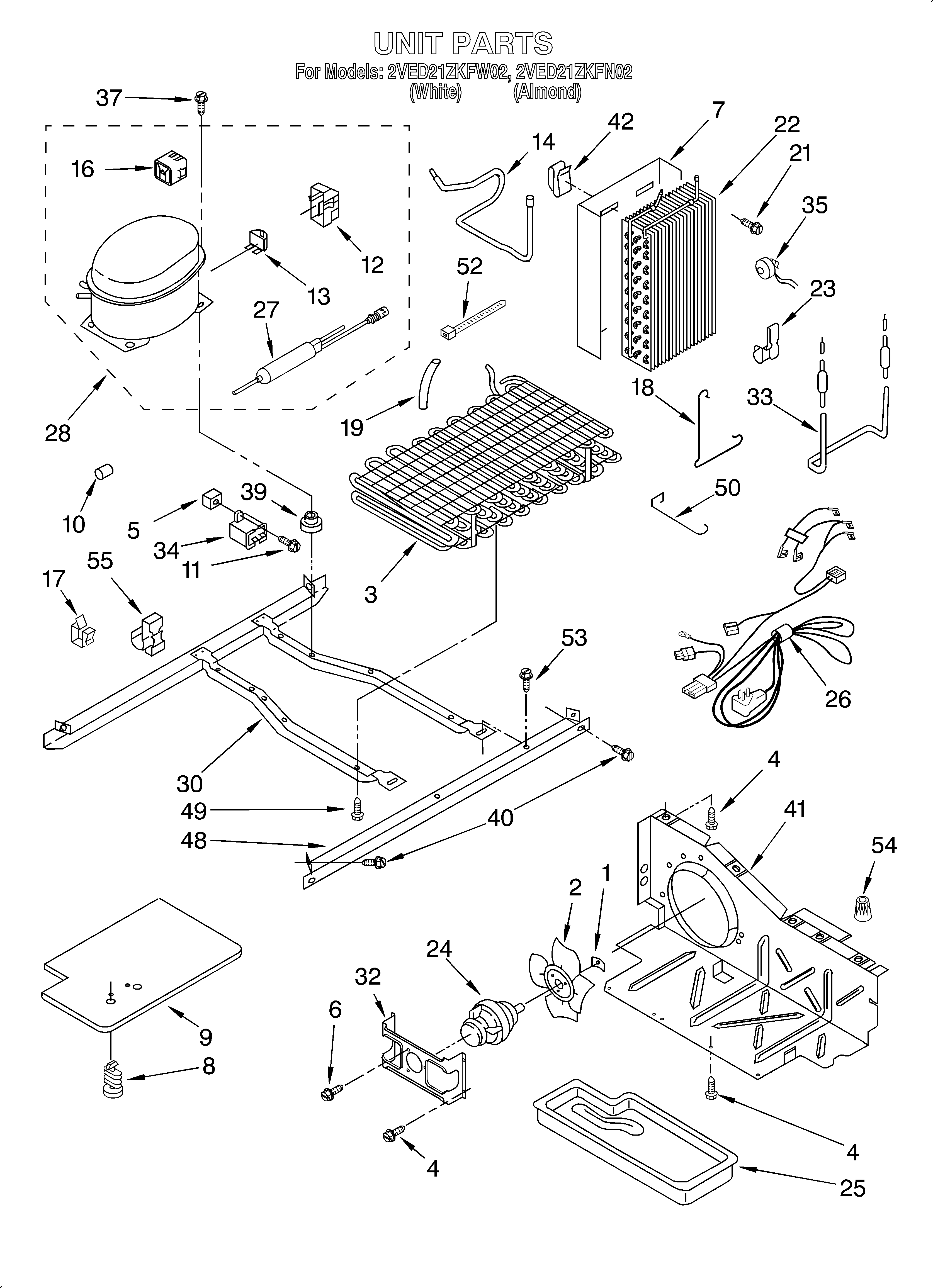 Whirlpool 2VED21ZKFN02 unit diagram