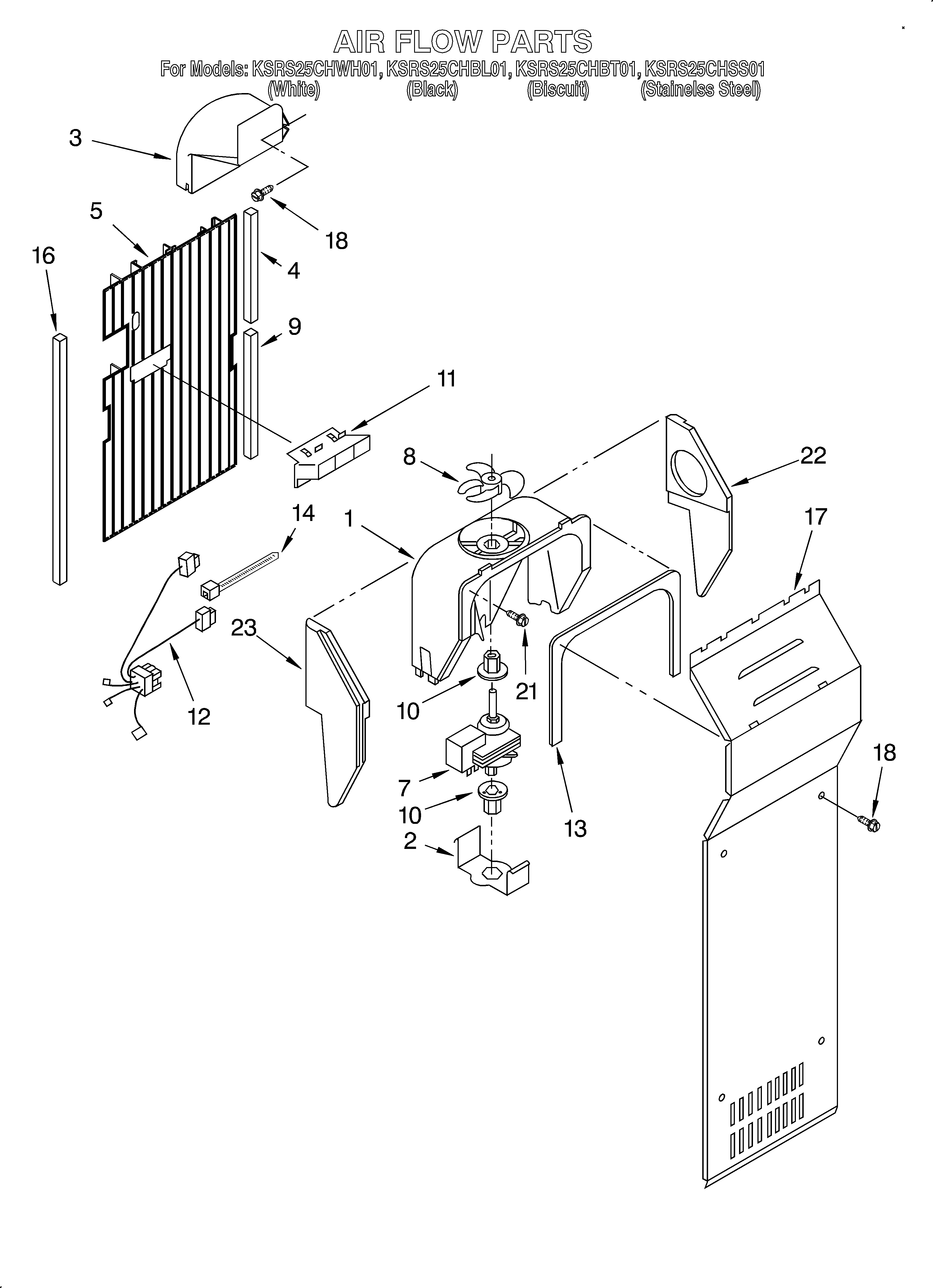 KitchenAid KSRS25CHBL01 air flow diagram