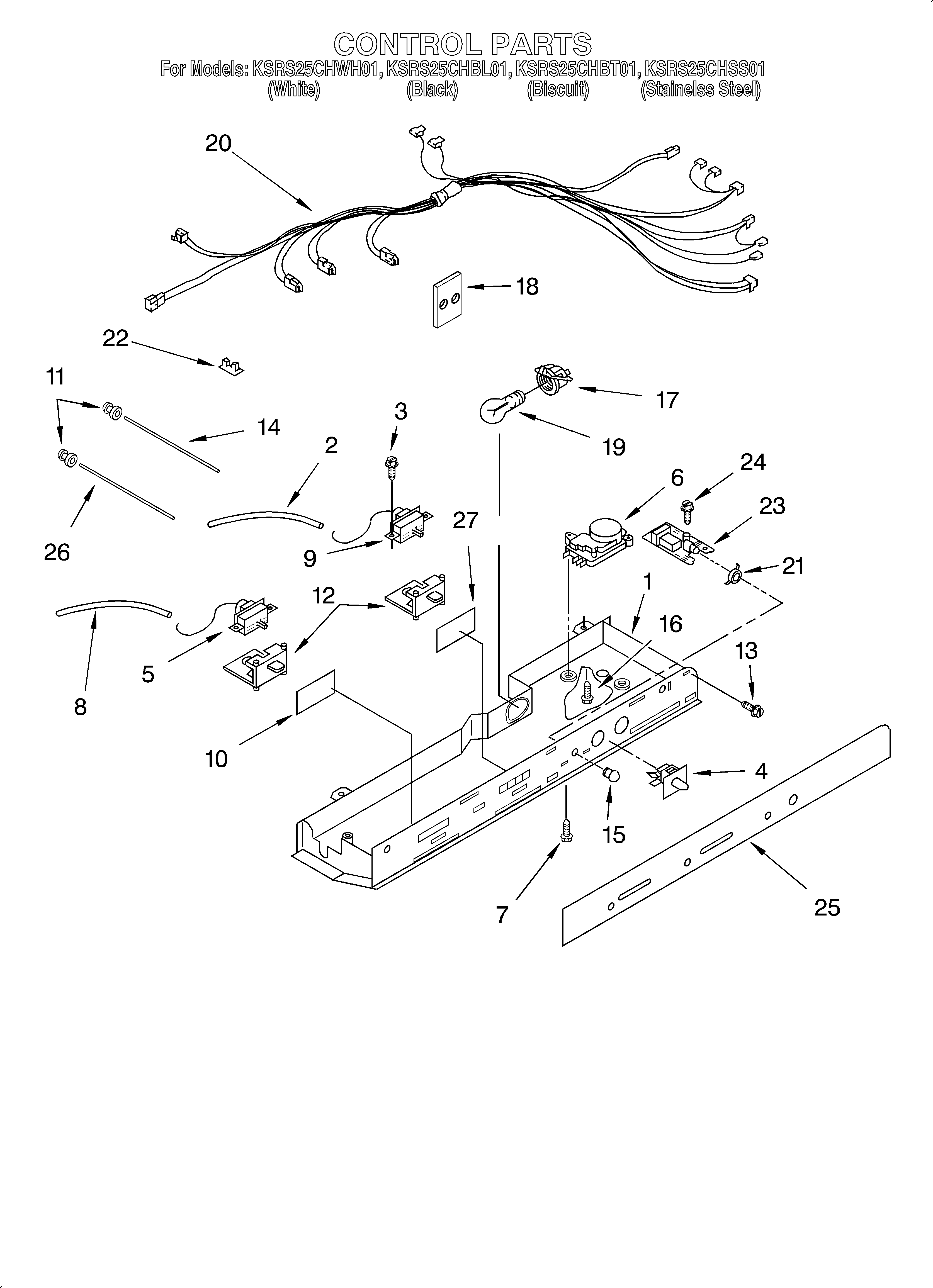 KitchenAid KSRS25CHBL01 control diagram
