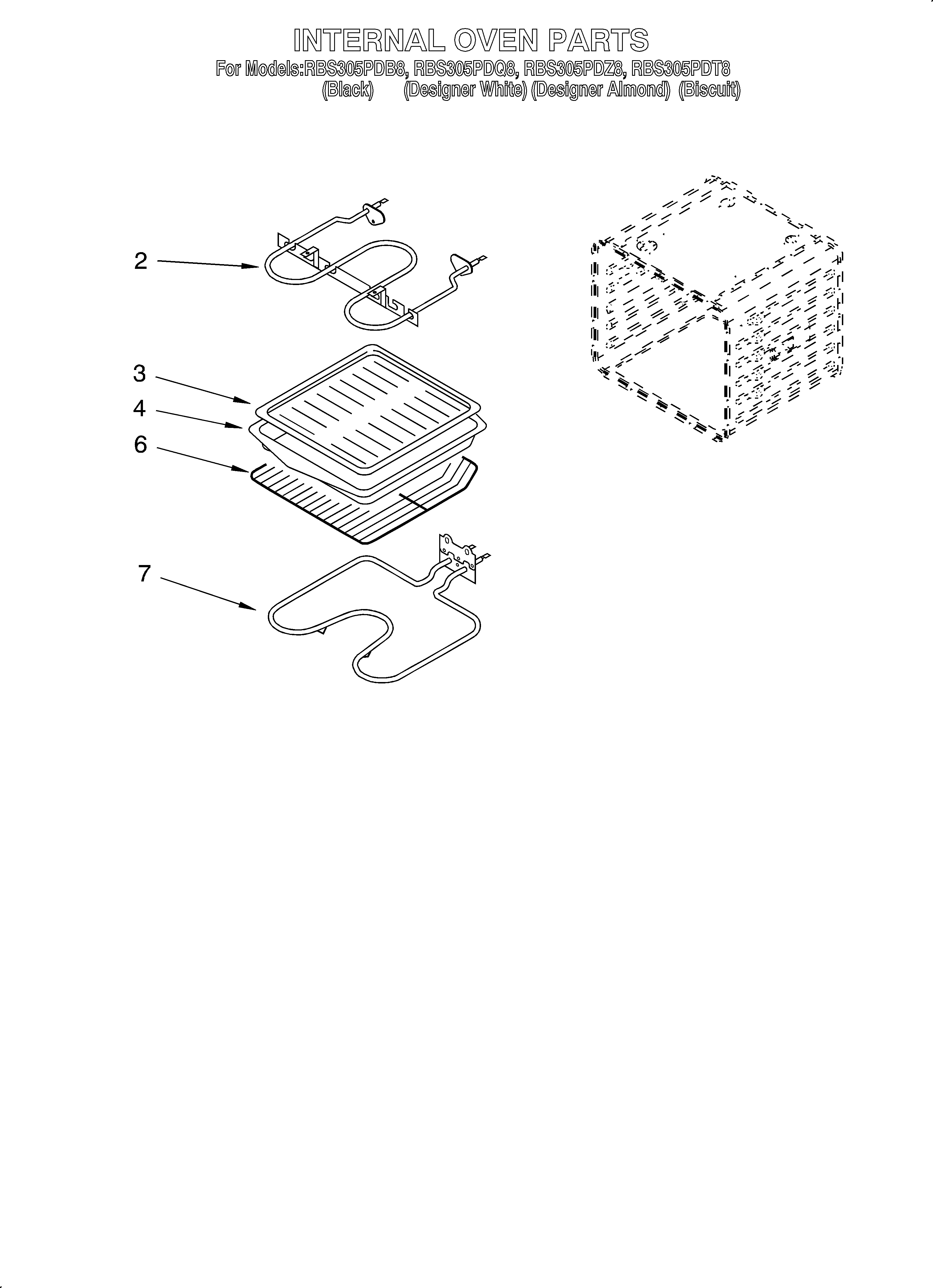 Whirlpool RBS305PDQ8 internal oven diagram