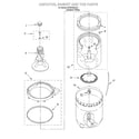 Whirlpool SAWB600JQ1 agitator, basket and tub diagram