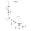 Whirlpool SAWB600JQ1 brake, clutch, gearcase, motor and pump diagram