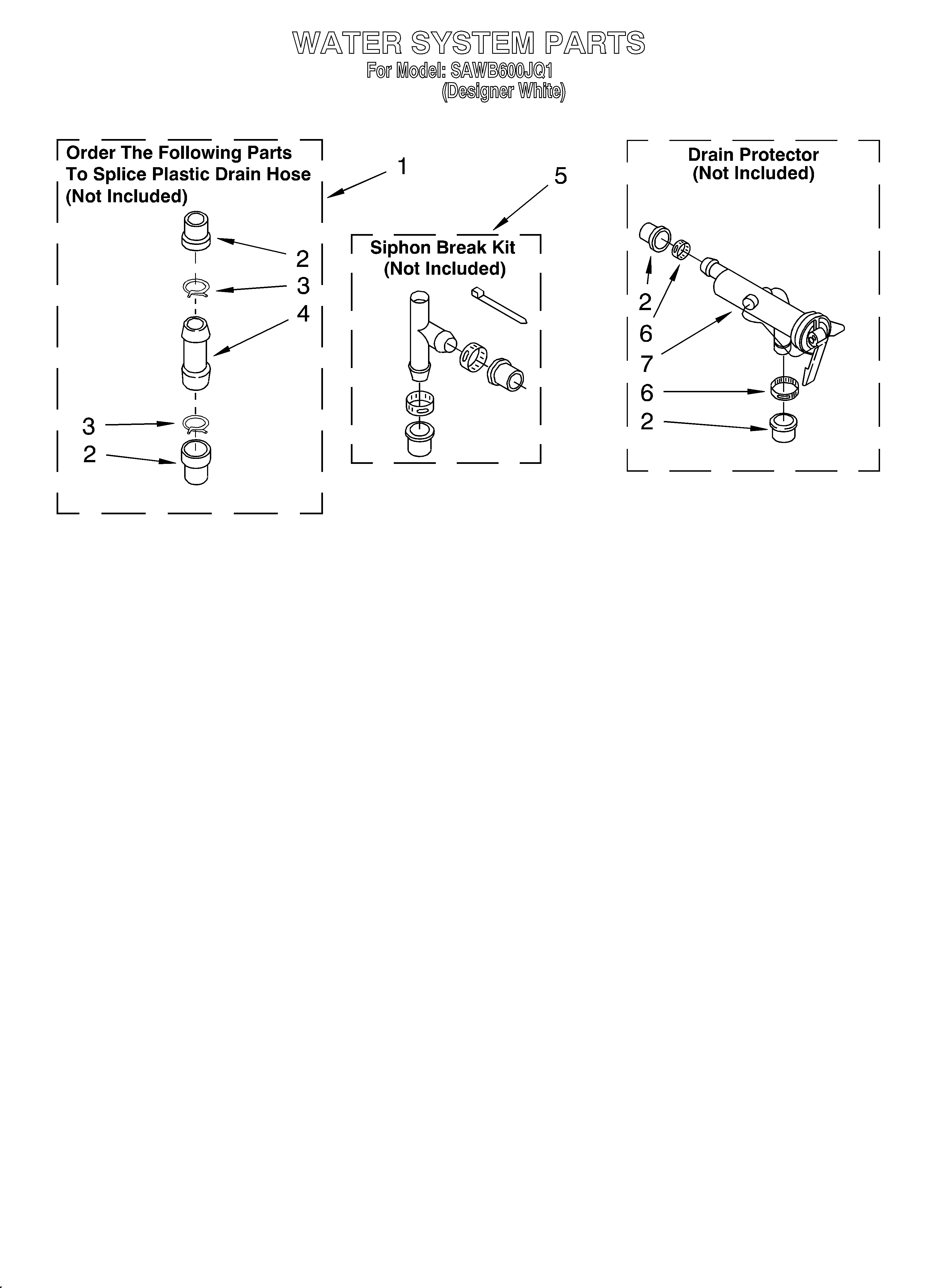 Whirlpool SAWB600JQ1 water system diagram