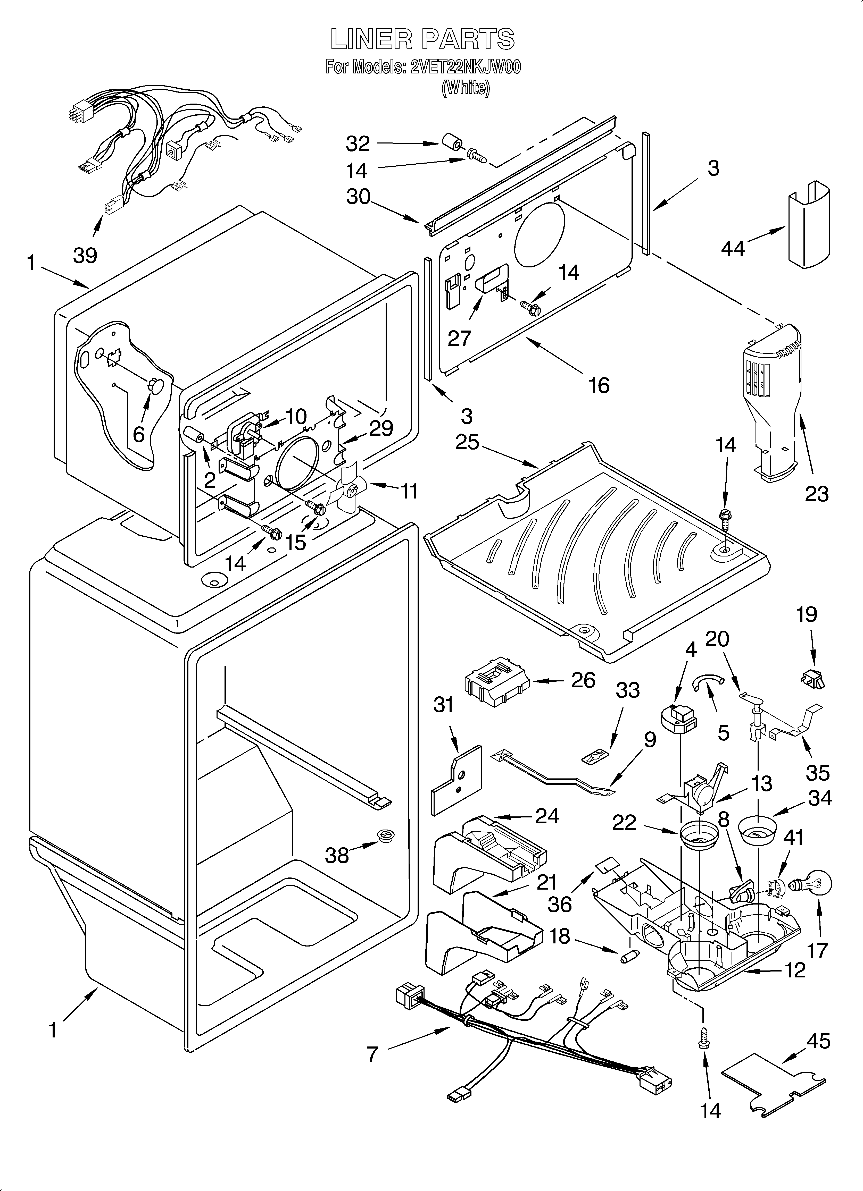 Whirlpool 2VET22NKJW00 liner diagram