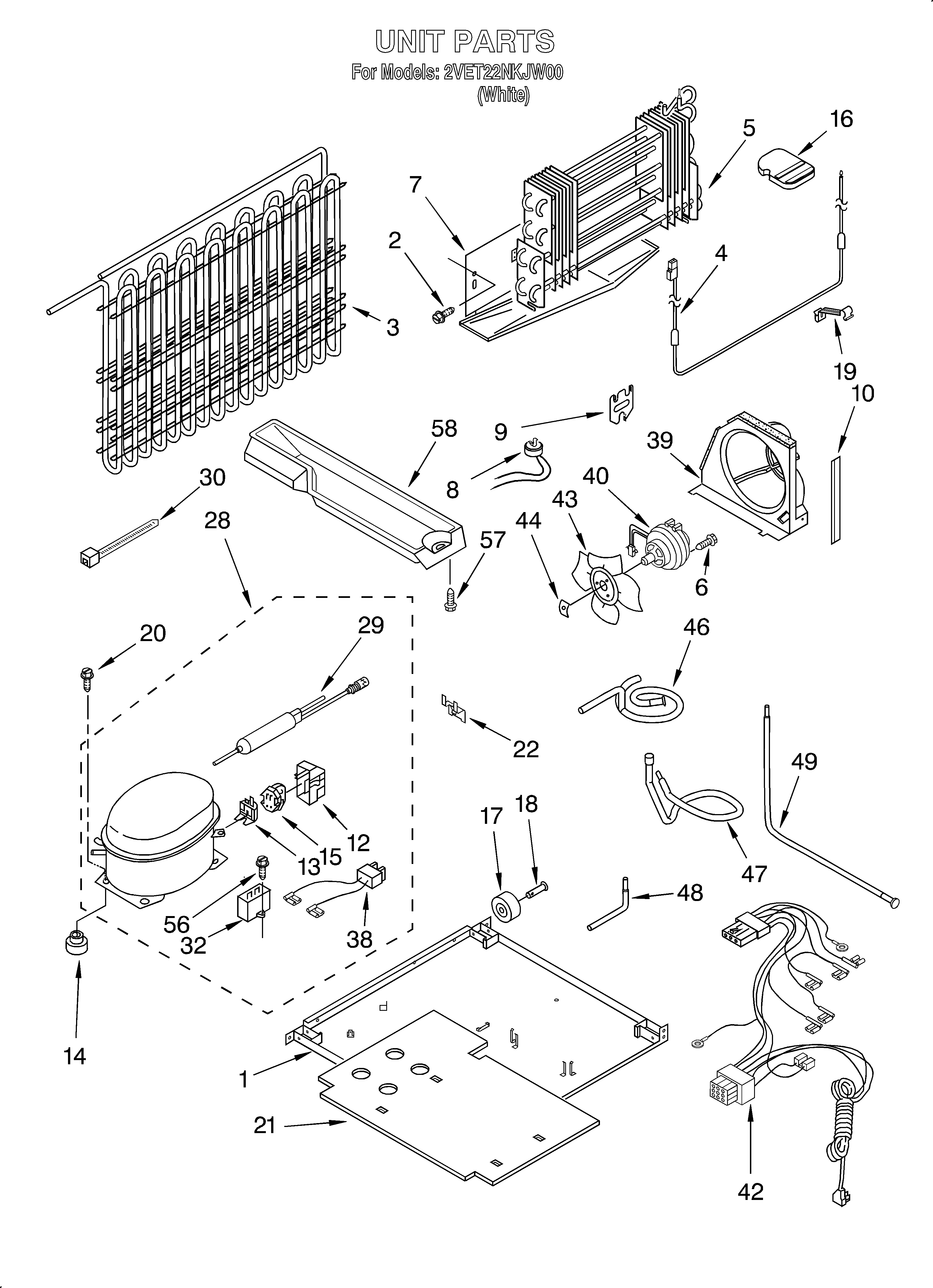 Whirlpool 2VET22NKJW00 unit diagram