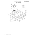 Roper FGS337GW7 cooktop/literature diagram