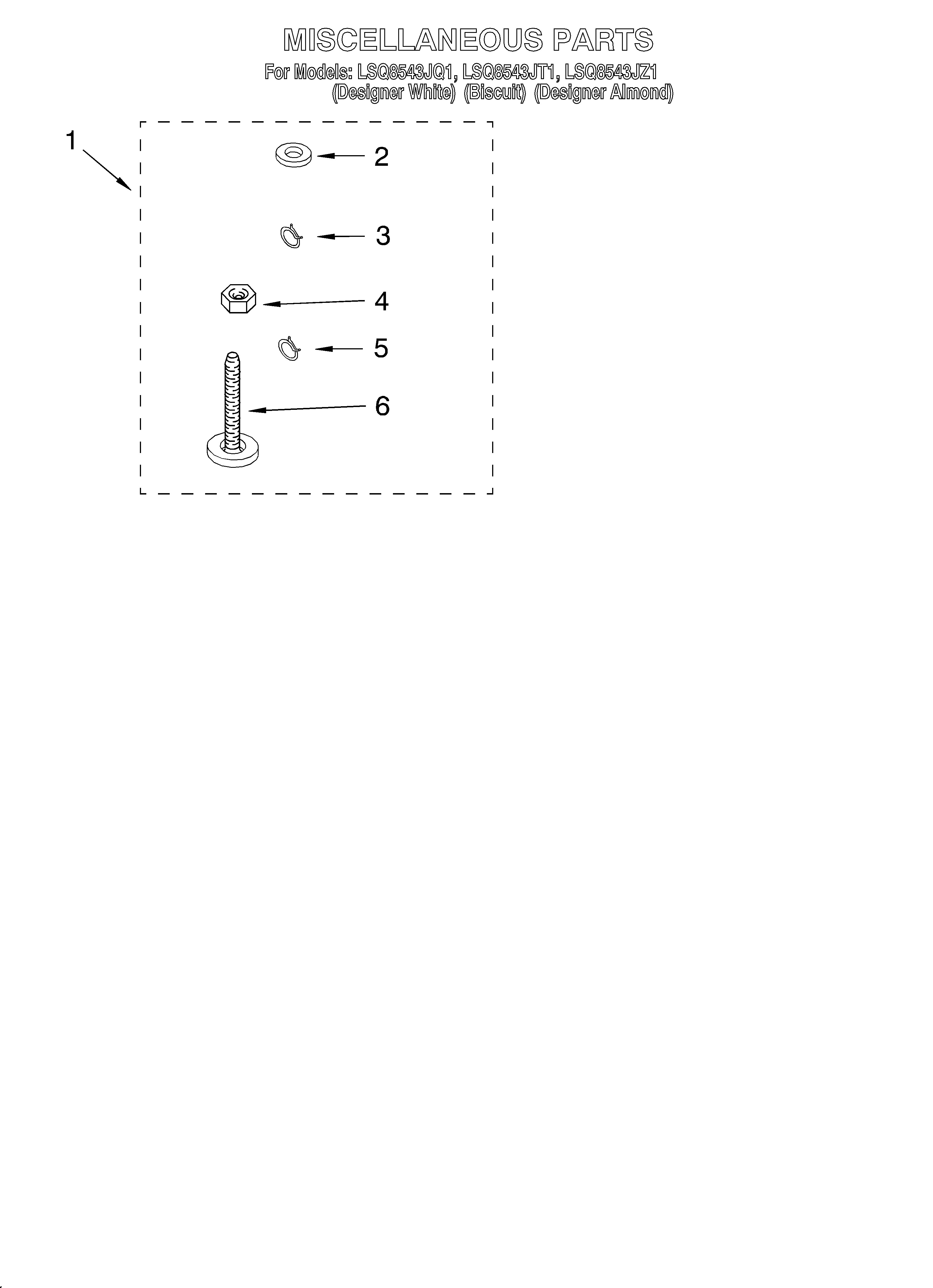 Whirlpool LSQ8543JZ1 miscellaneous/optional diagram