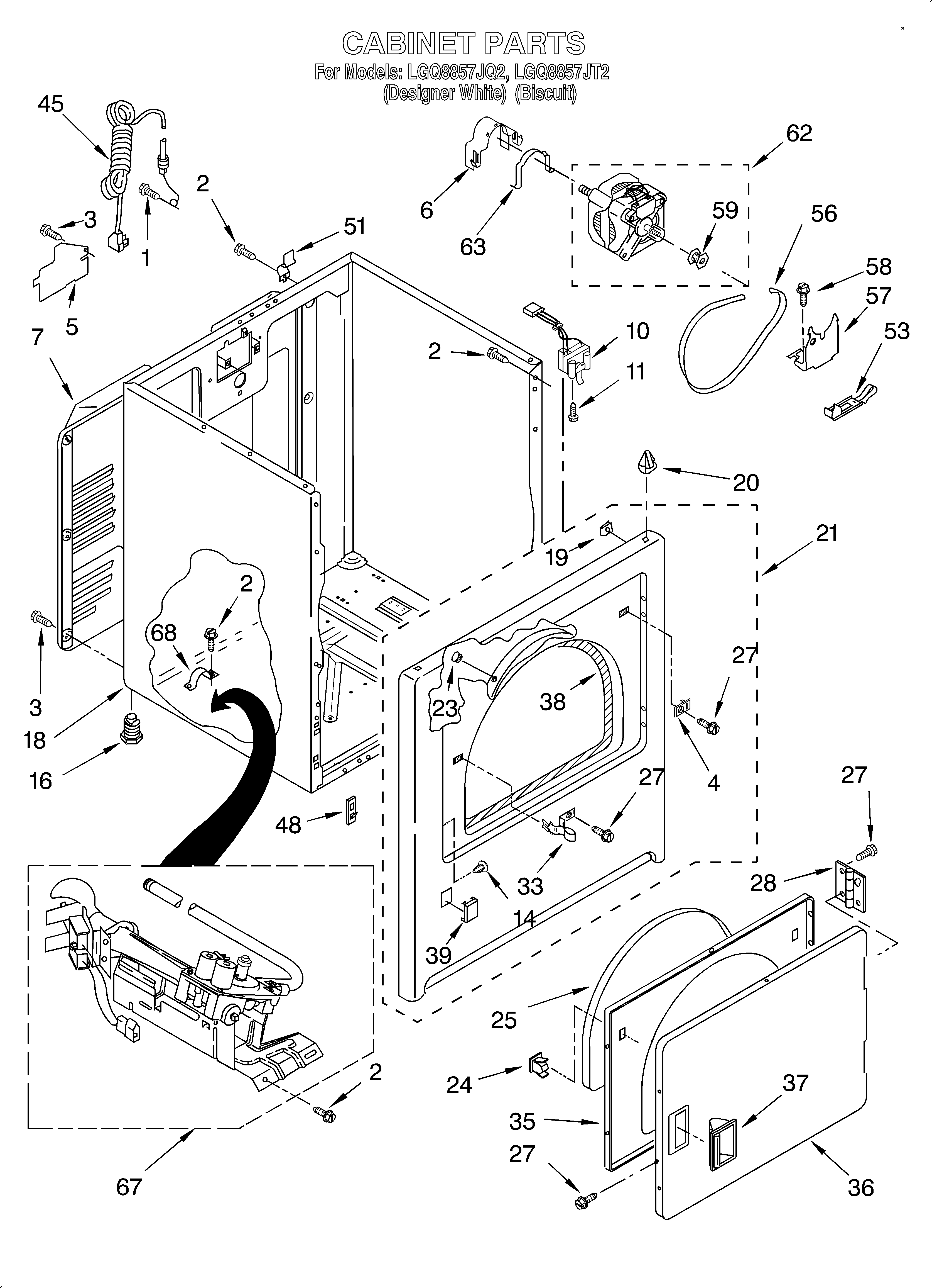 Whirlpool LGQ8857JQ2 cabinet diagram