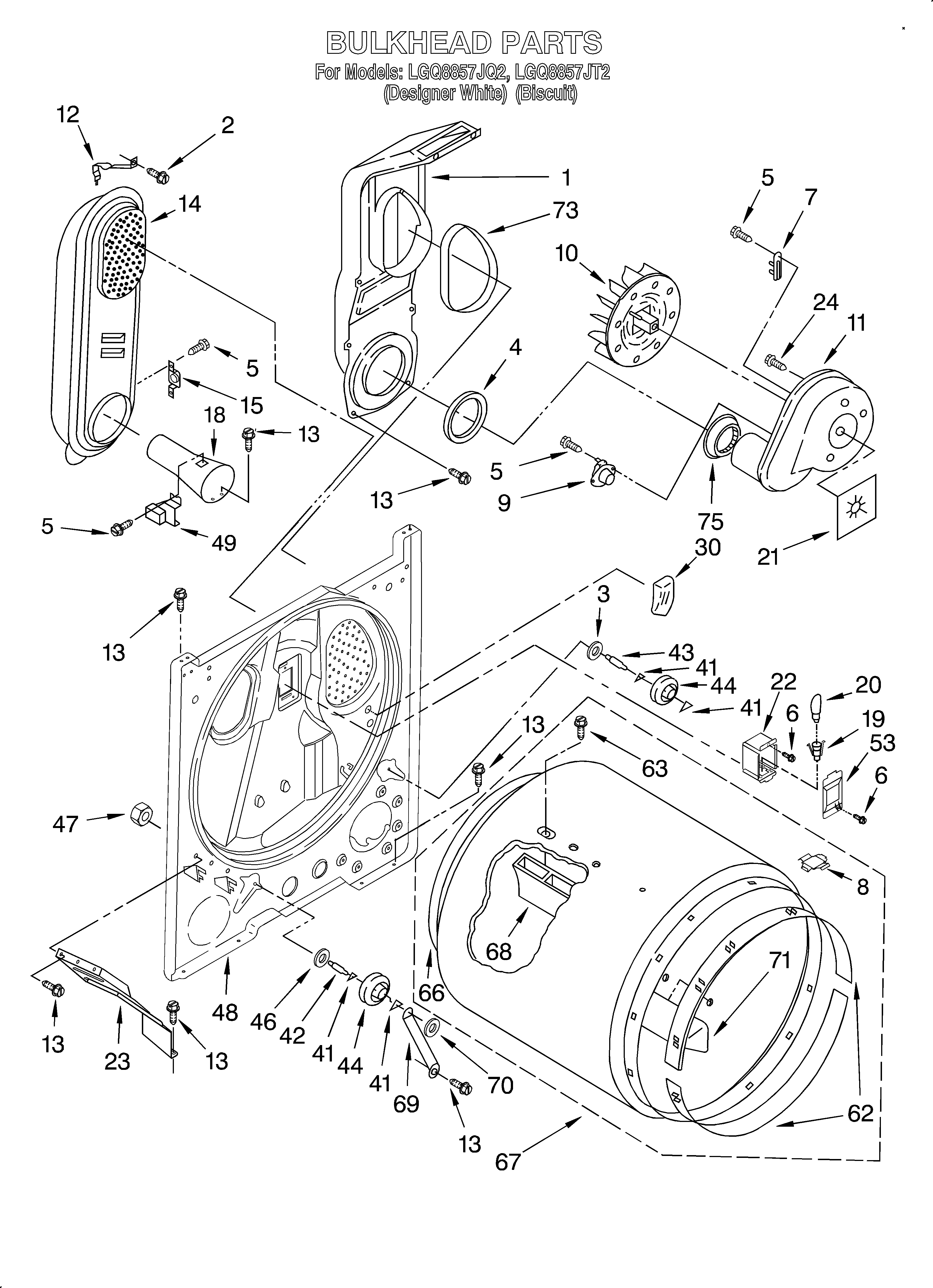 Whirlpool LGQ8857JQ2 bulkhead diagram