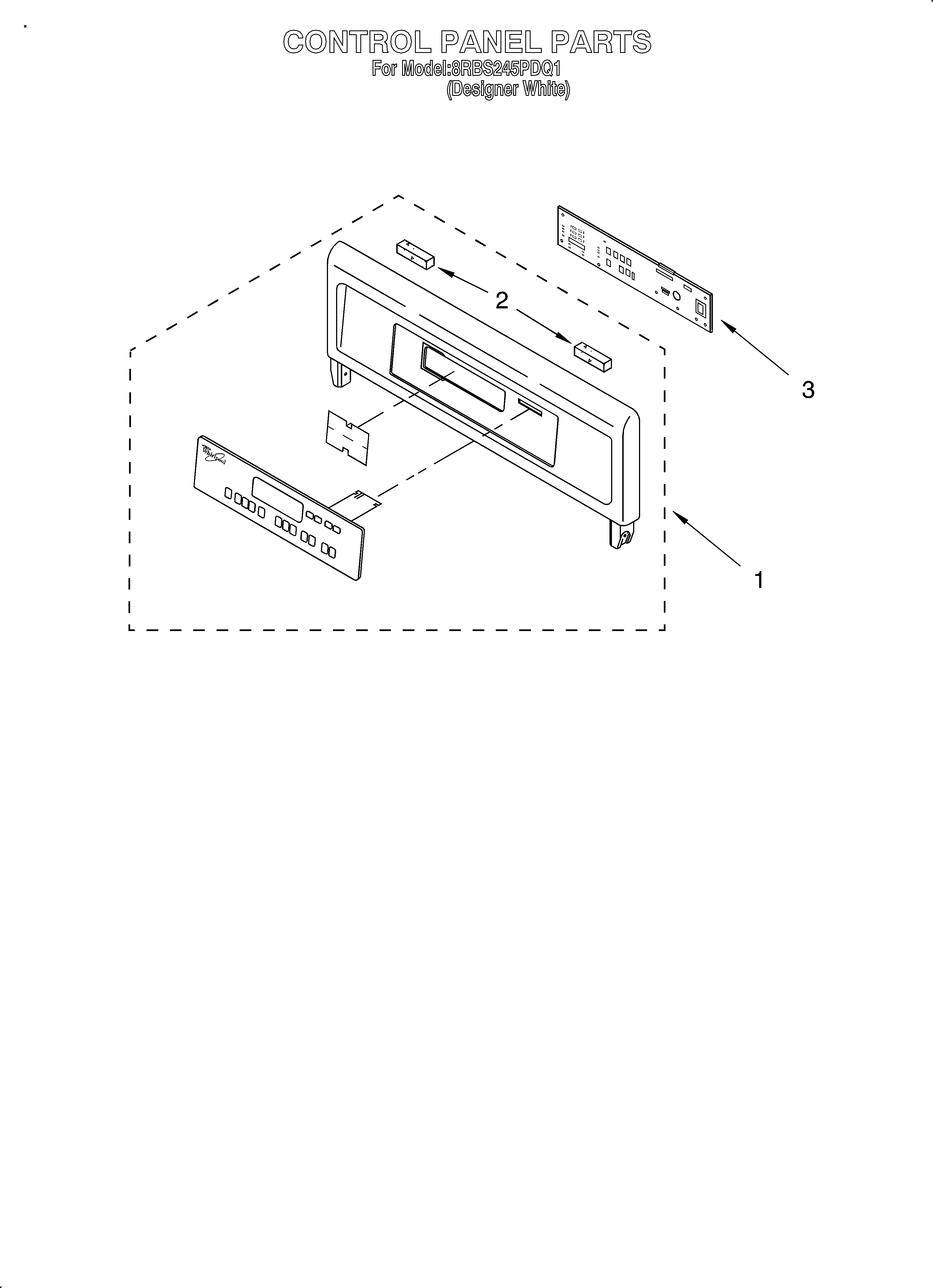Whirlpool 8RBS245PDQ1 control panel diagram