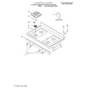 Roper FGS337KN0 cooktop/literature diagram