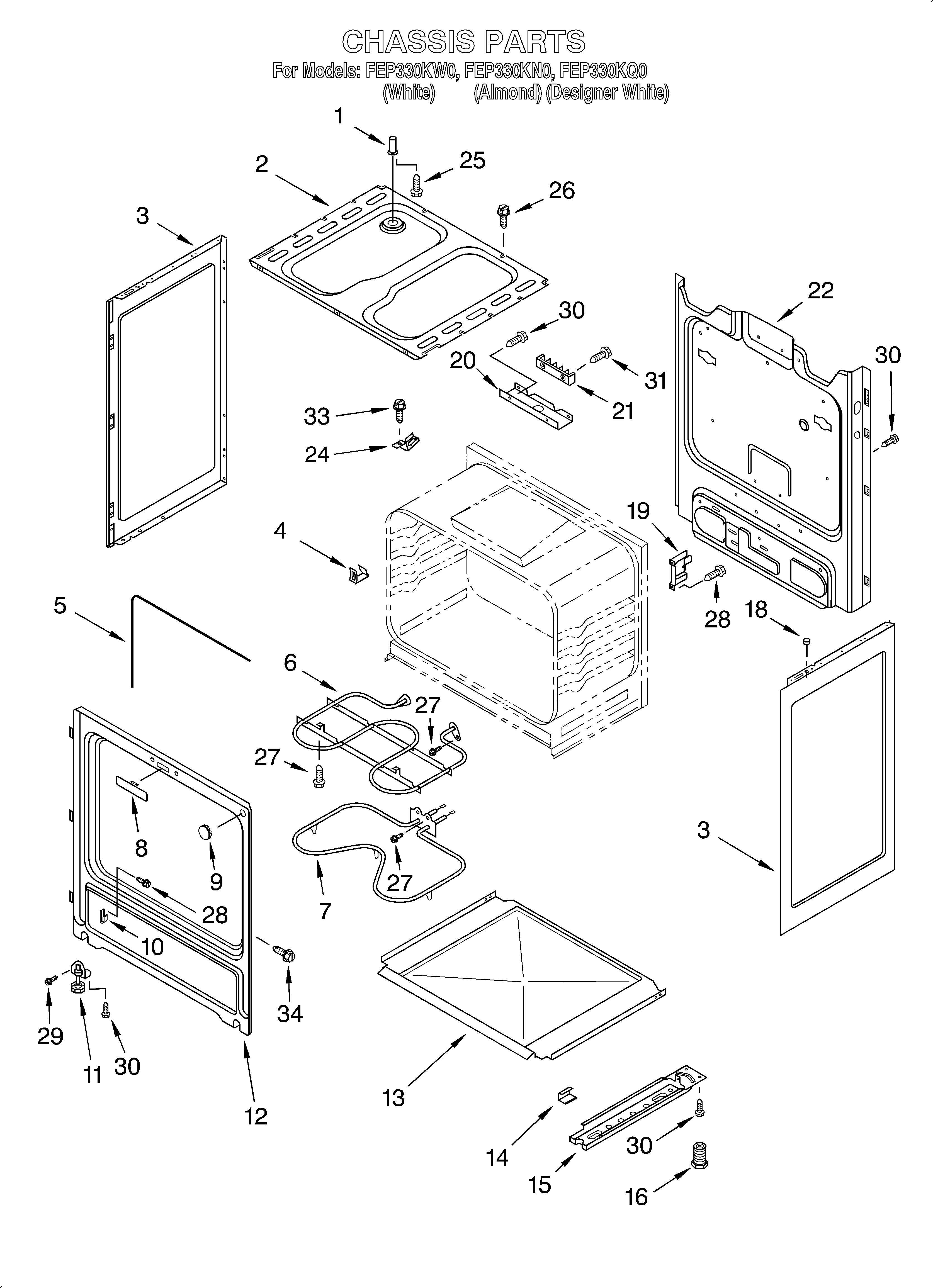 Roper FEP330KW0 chassis diagram