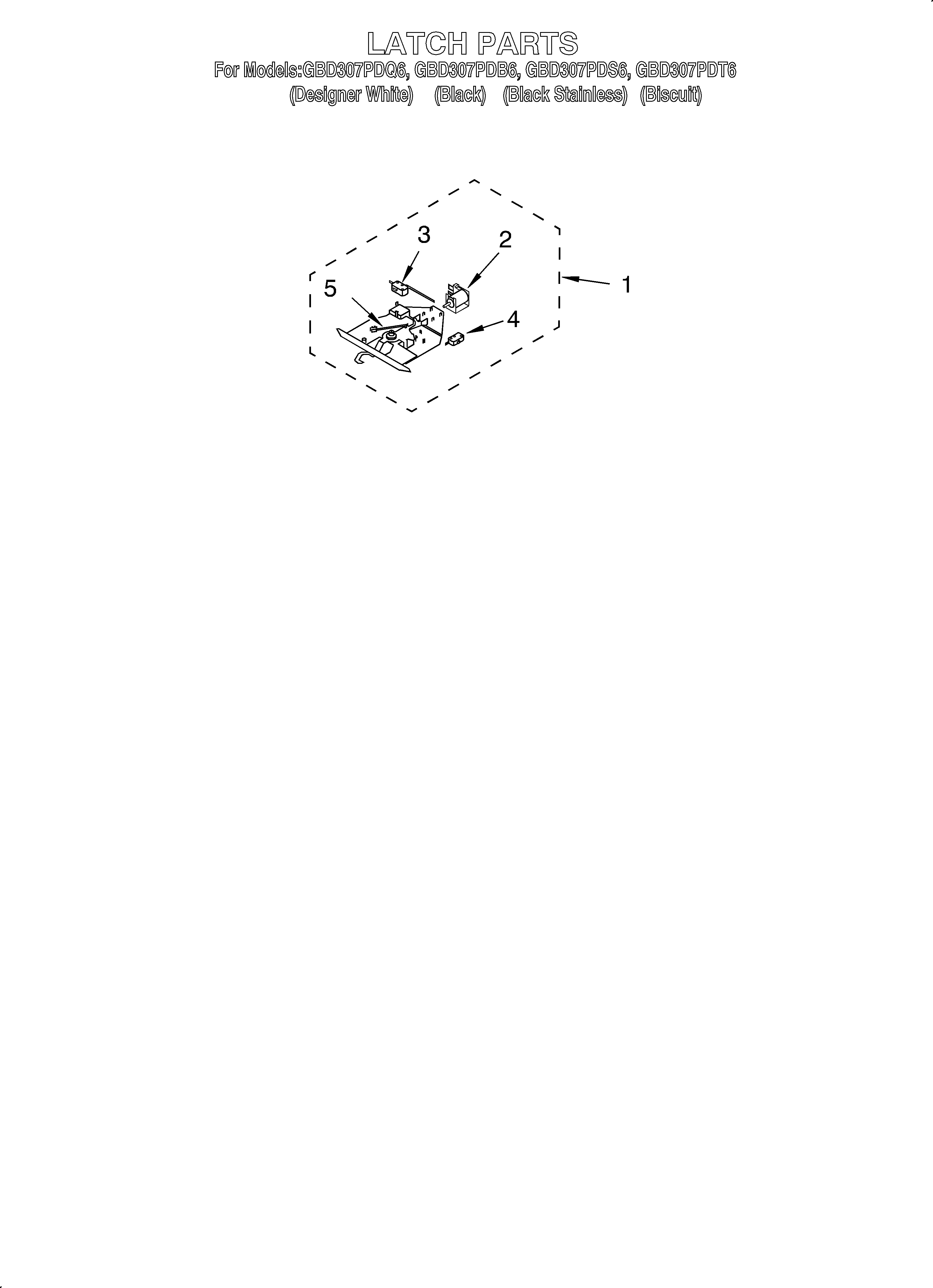 Whirlpool GBD307PDQ6 latch diagram