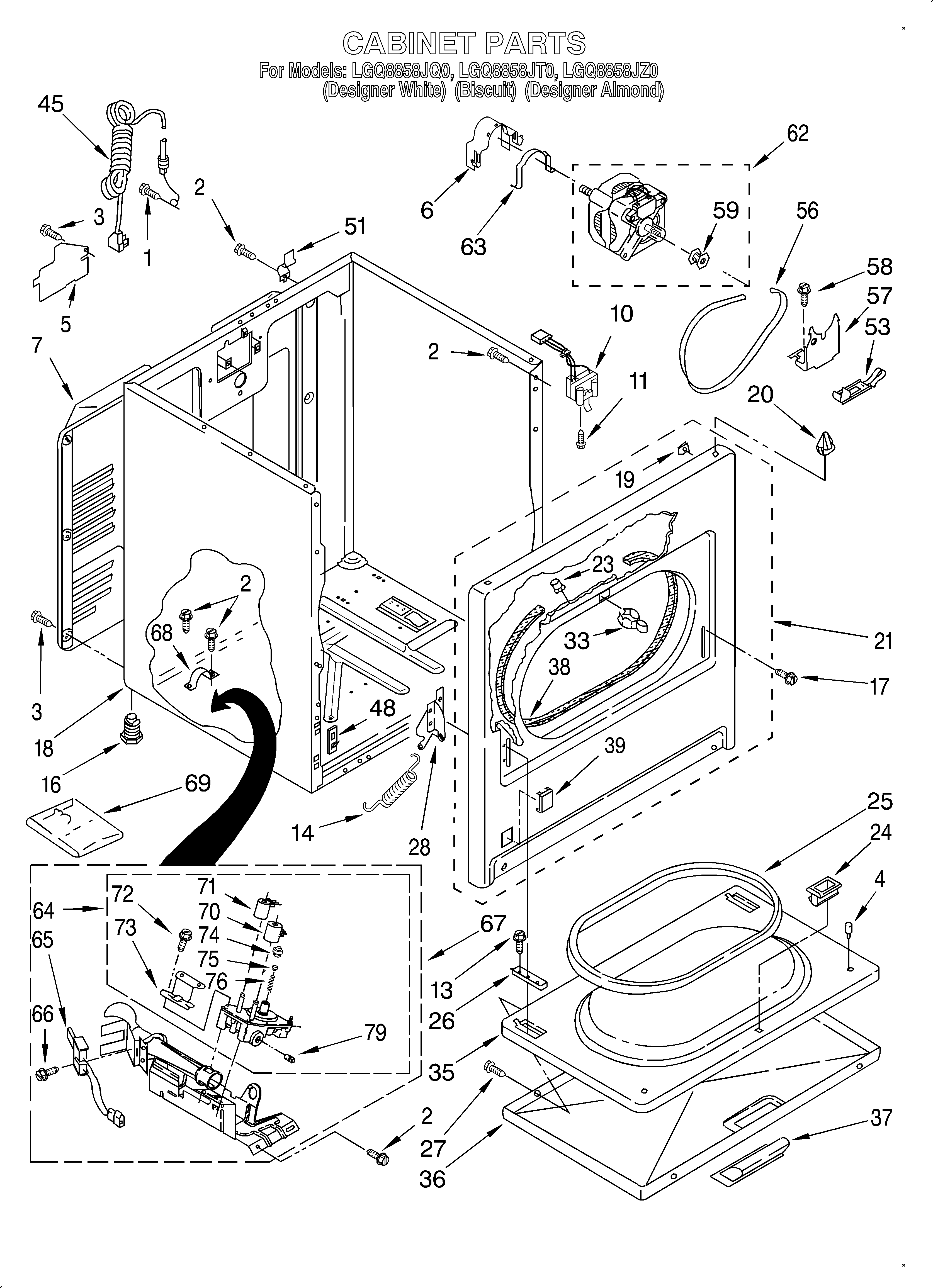 Whirlpool LGQ8858JQ0 cabinet diagram