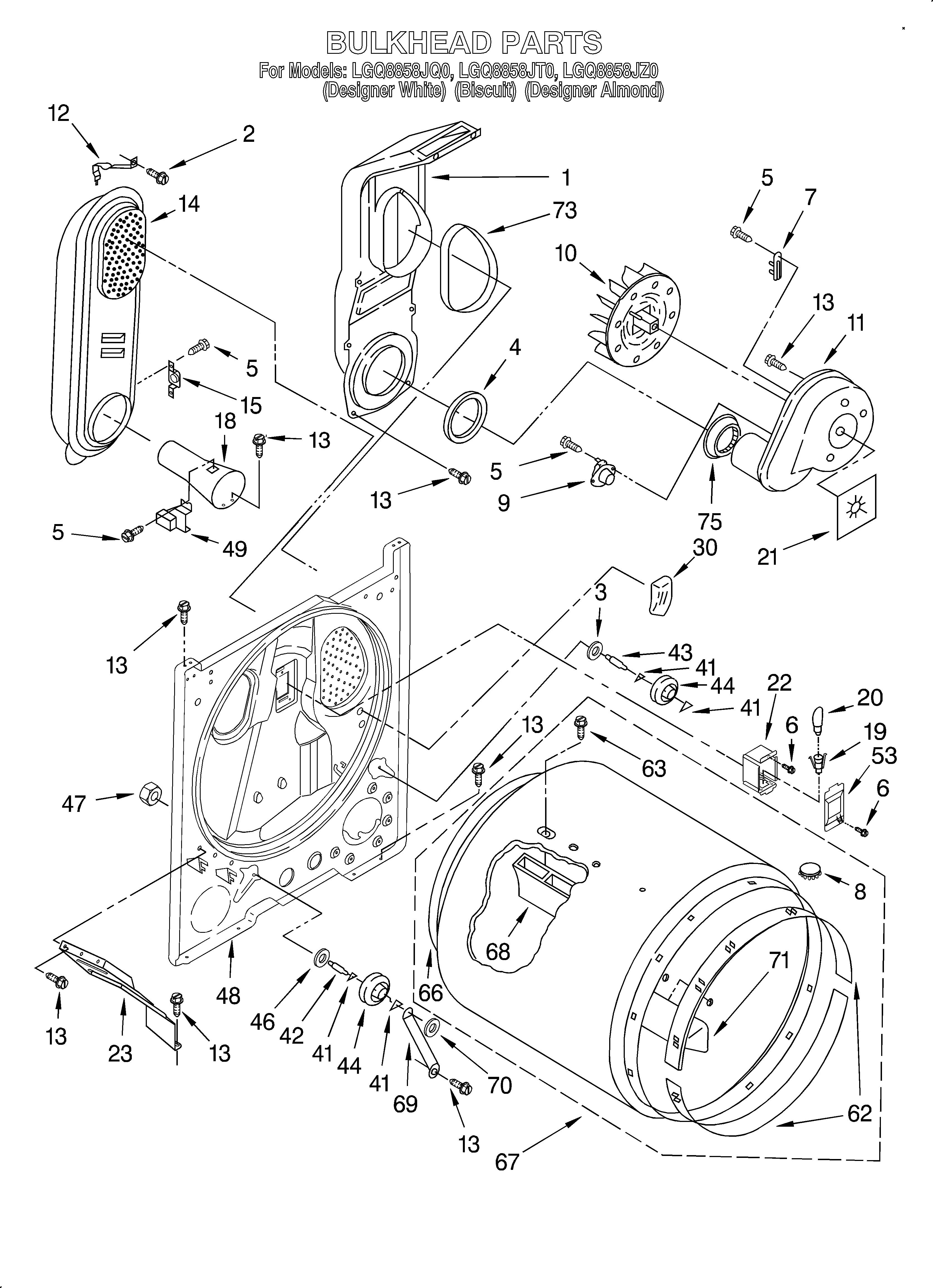 Whirlpool LGQ8858JQ0 bulkhead diagram