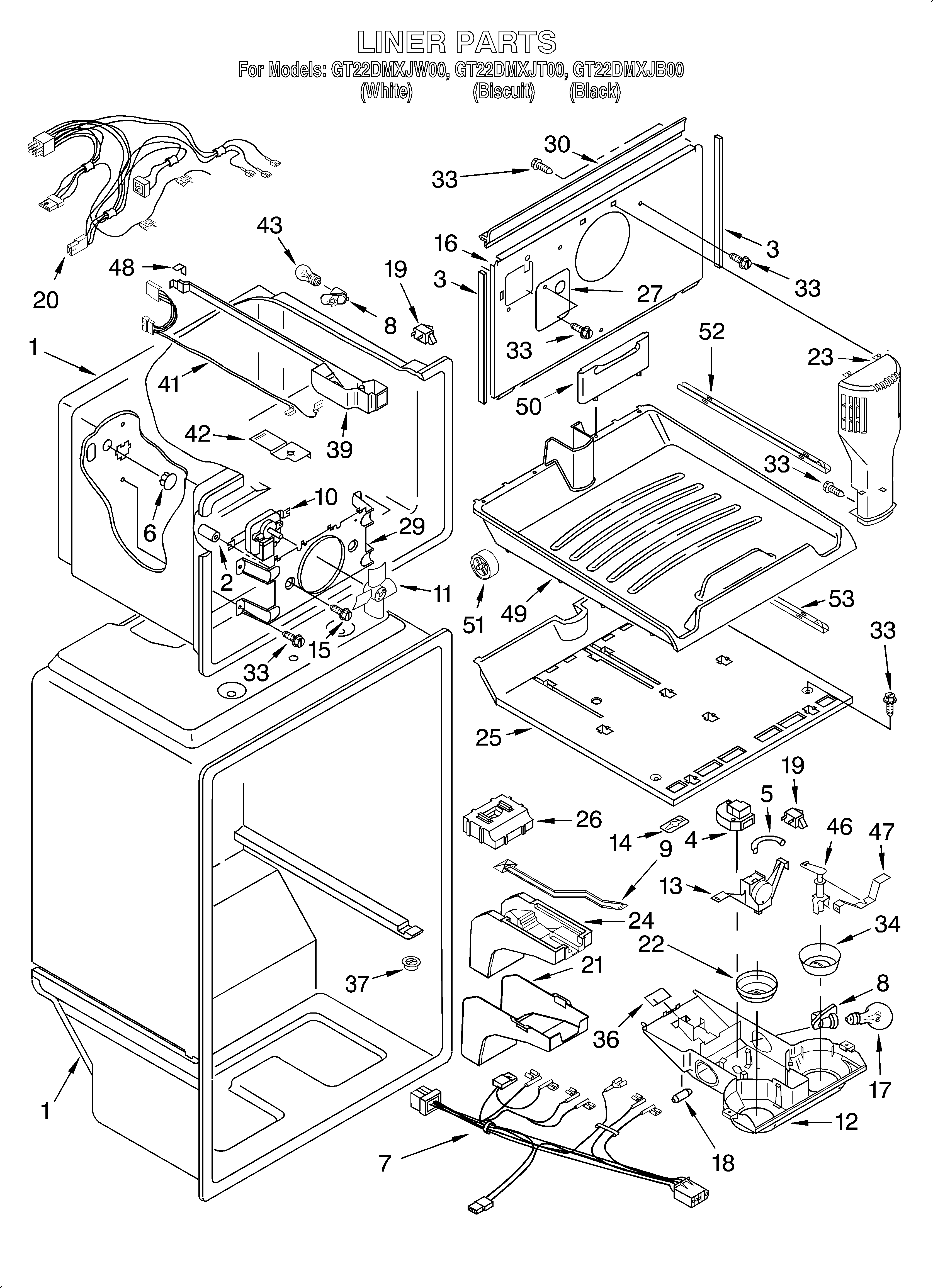 Whirlpool GT22DMXJT00 liner diagram