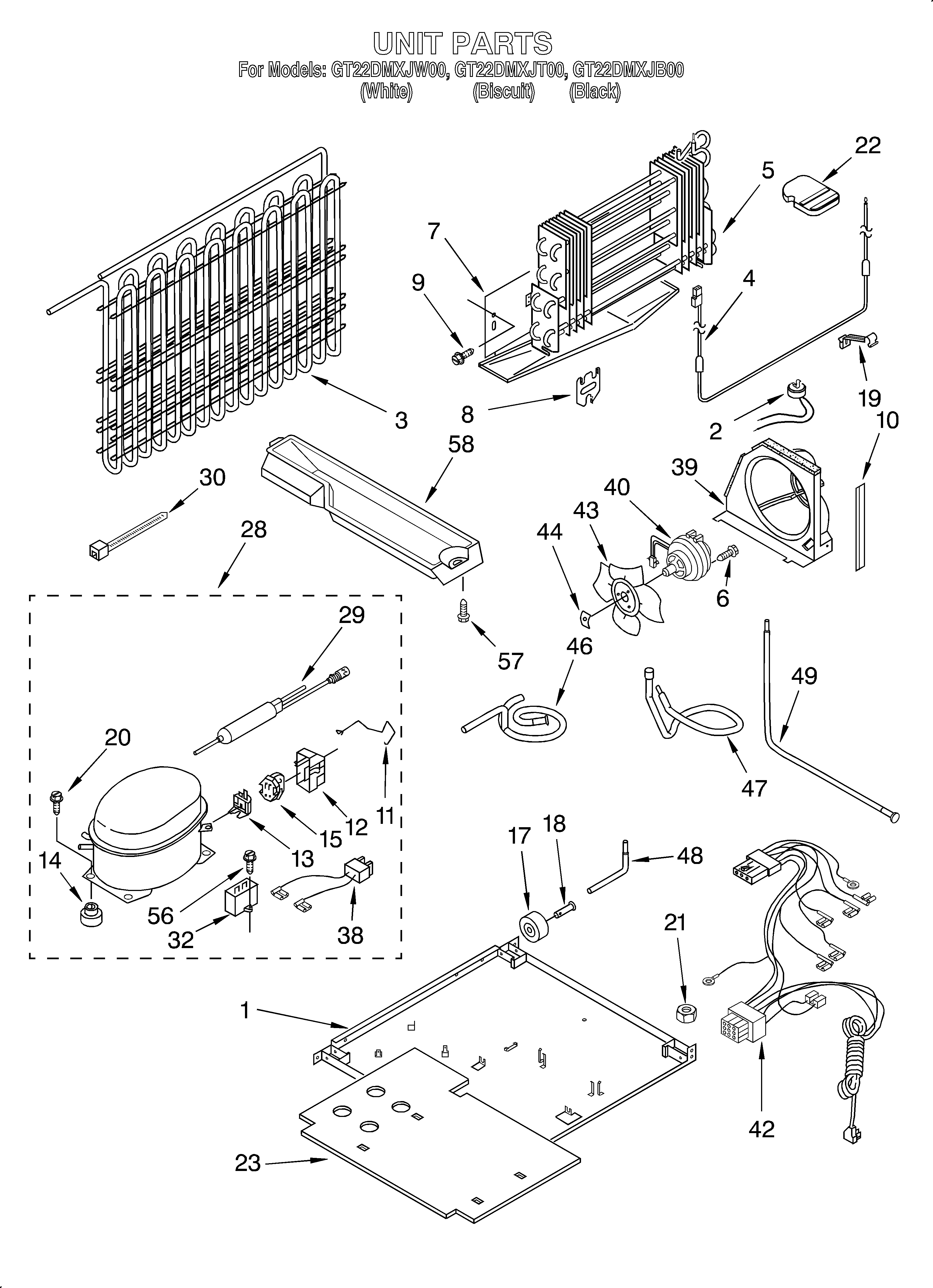 Whirlpool GT22DMXJT00 unit diagram