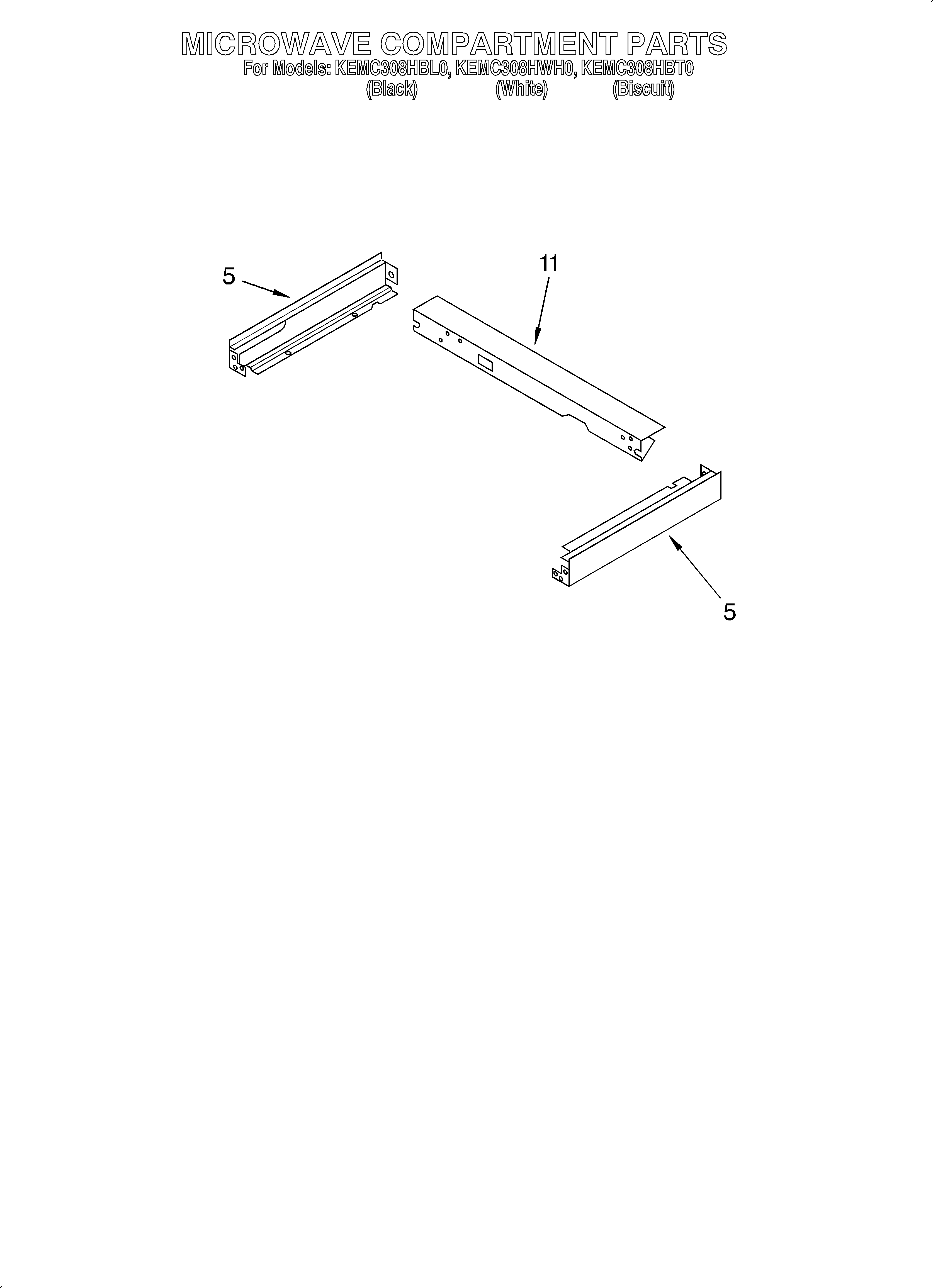 KitchenAid KEMC308HWH0 microwave compartment diagram