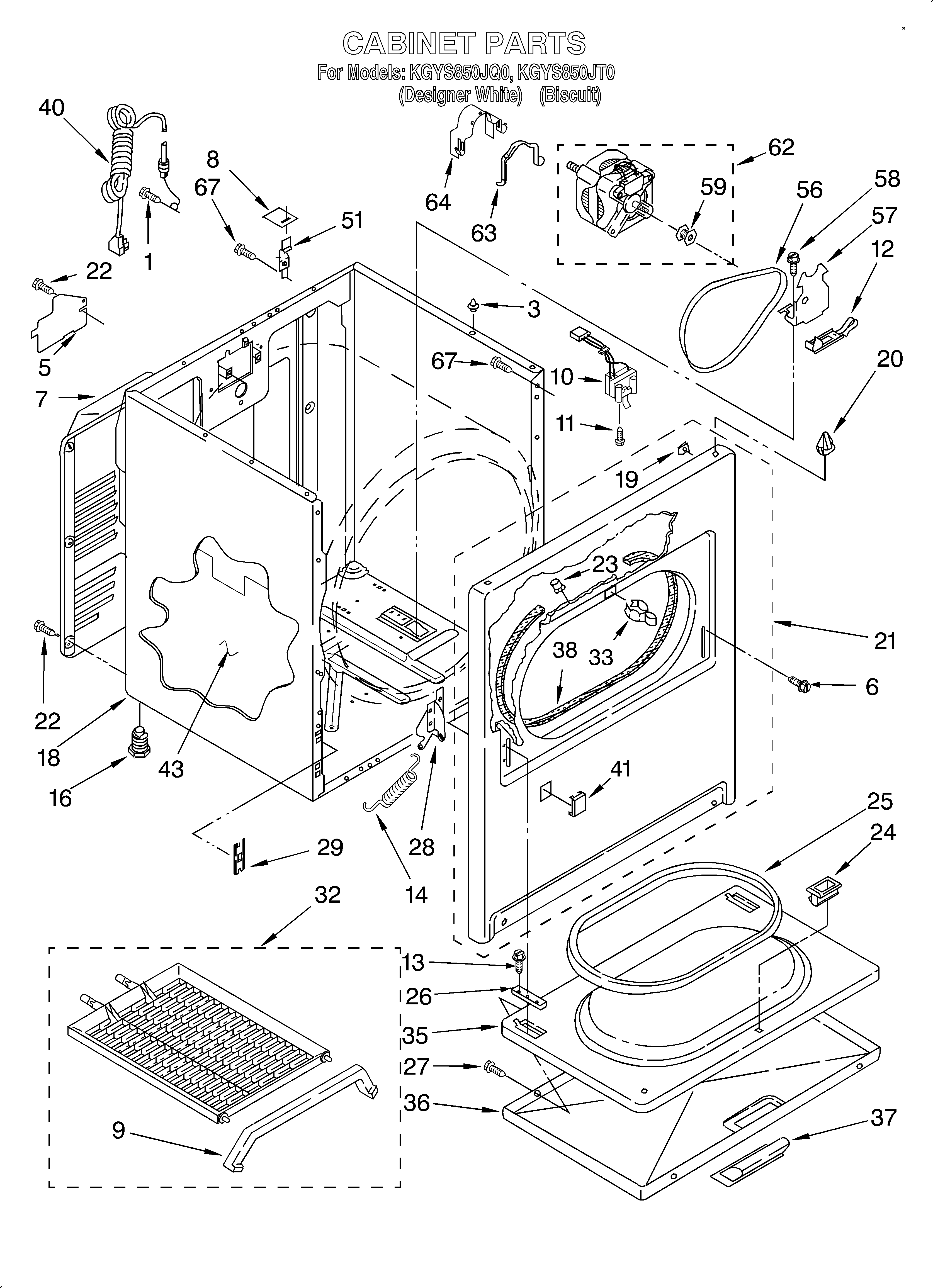 KitchenAid KGYS850JT0 cabinet diagram