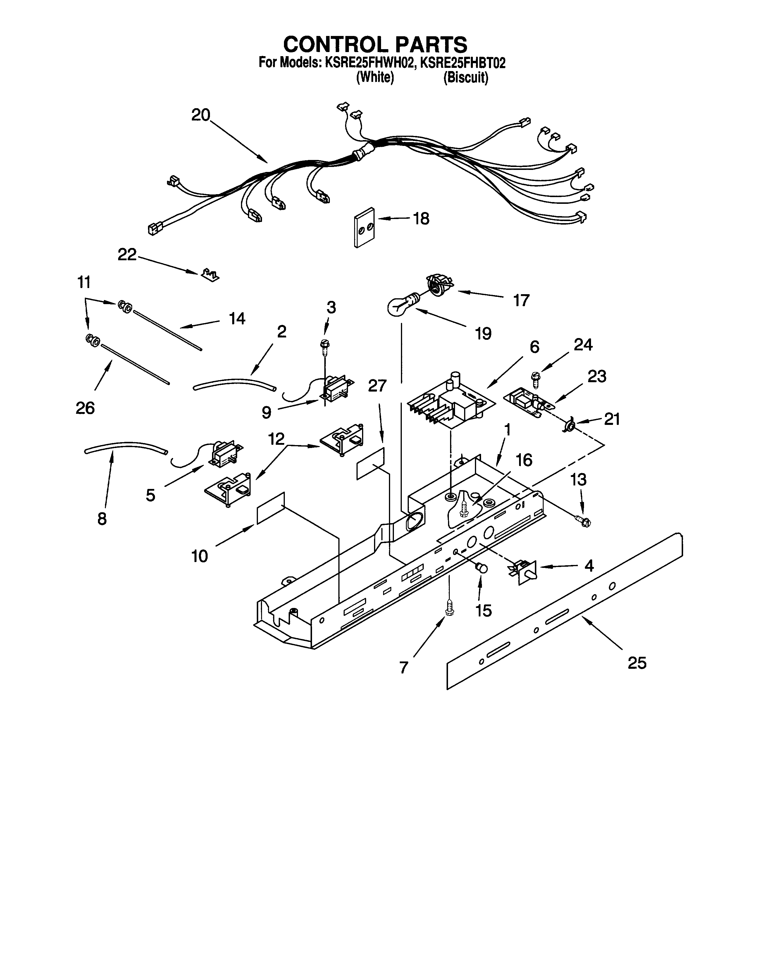 KitchenAid KSRE25FHWH02 control diagram