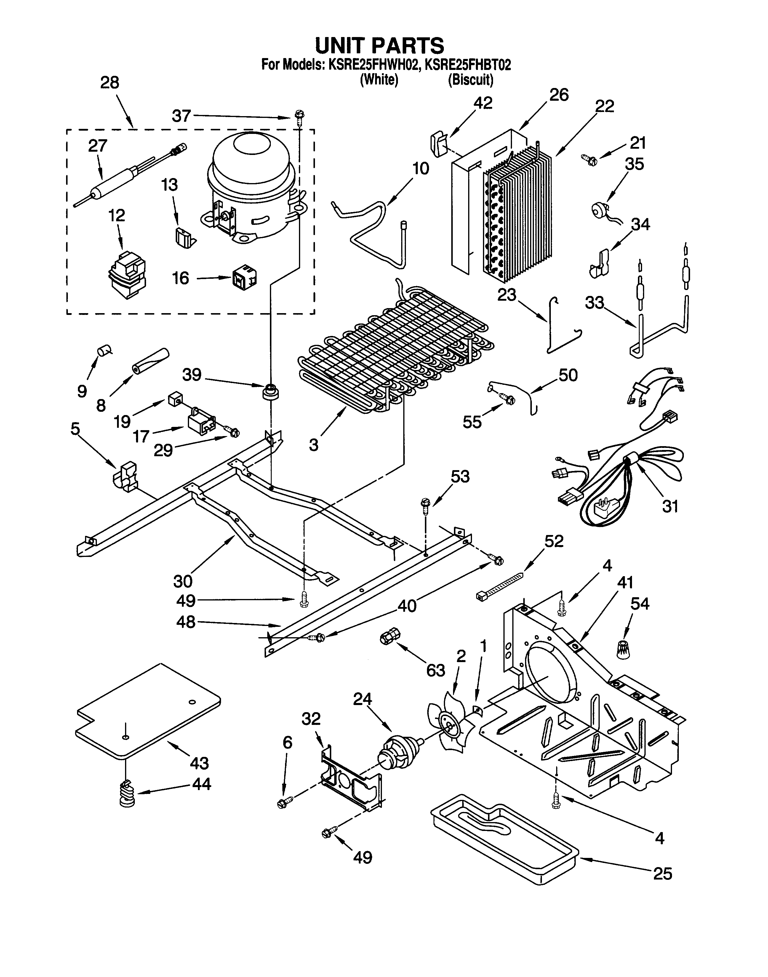 KitchenAid KSRE25FHWH02 unit diagram