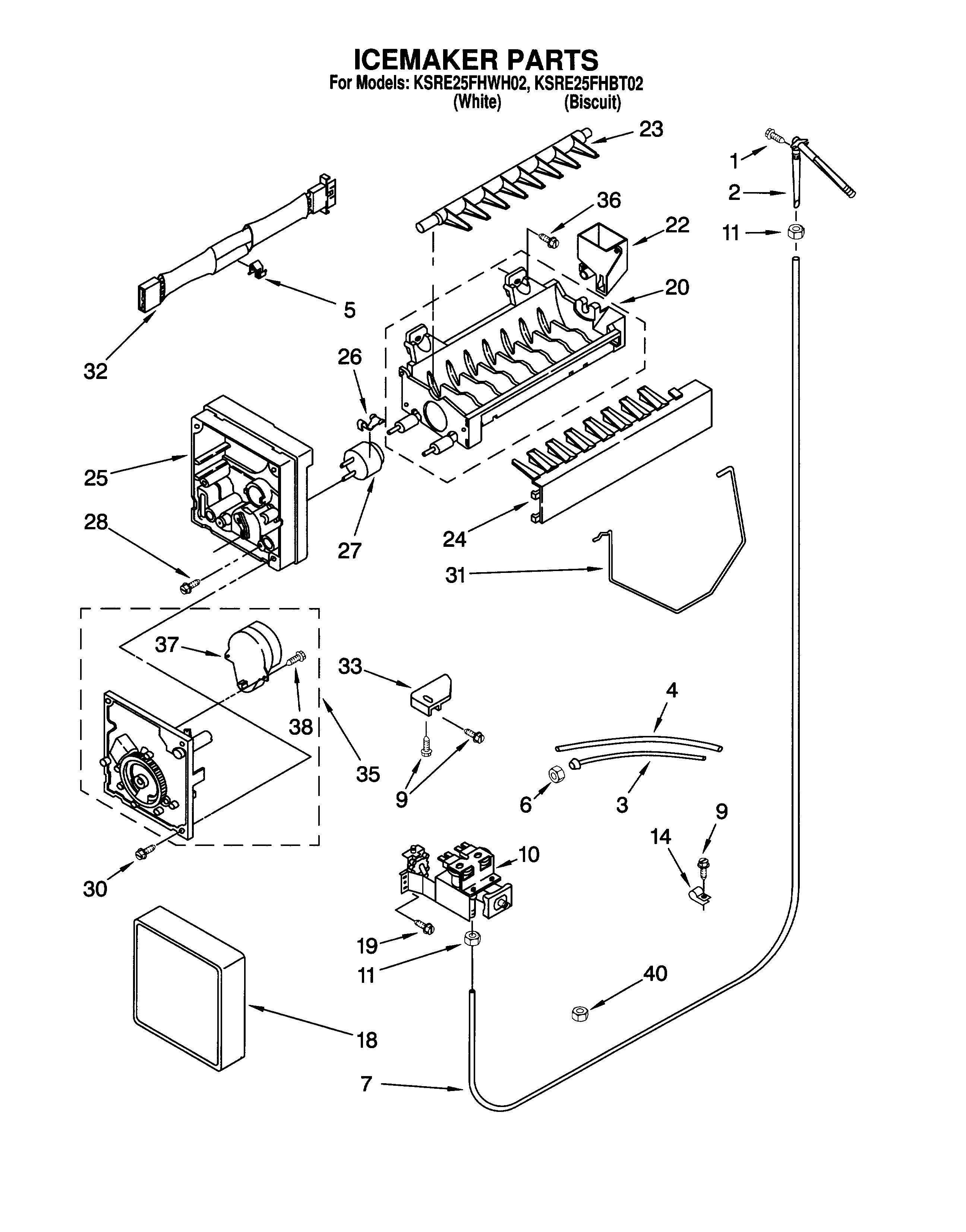 KitchenAid KSRE25FHWH02 icemaker/optional diagram