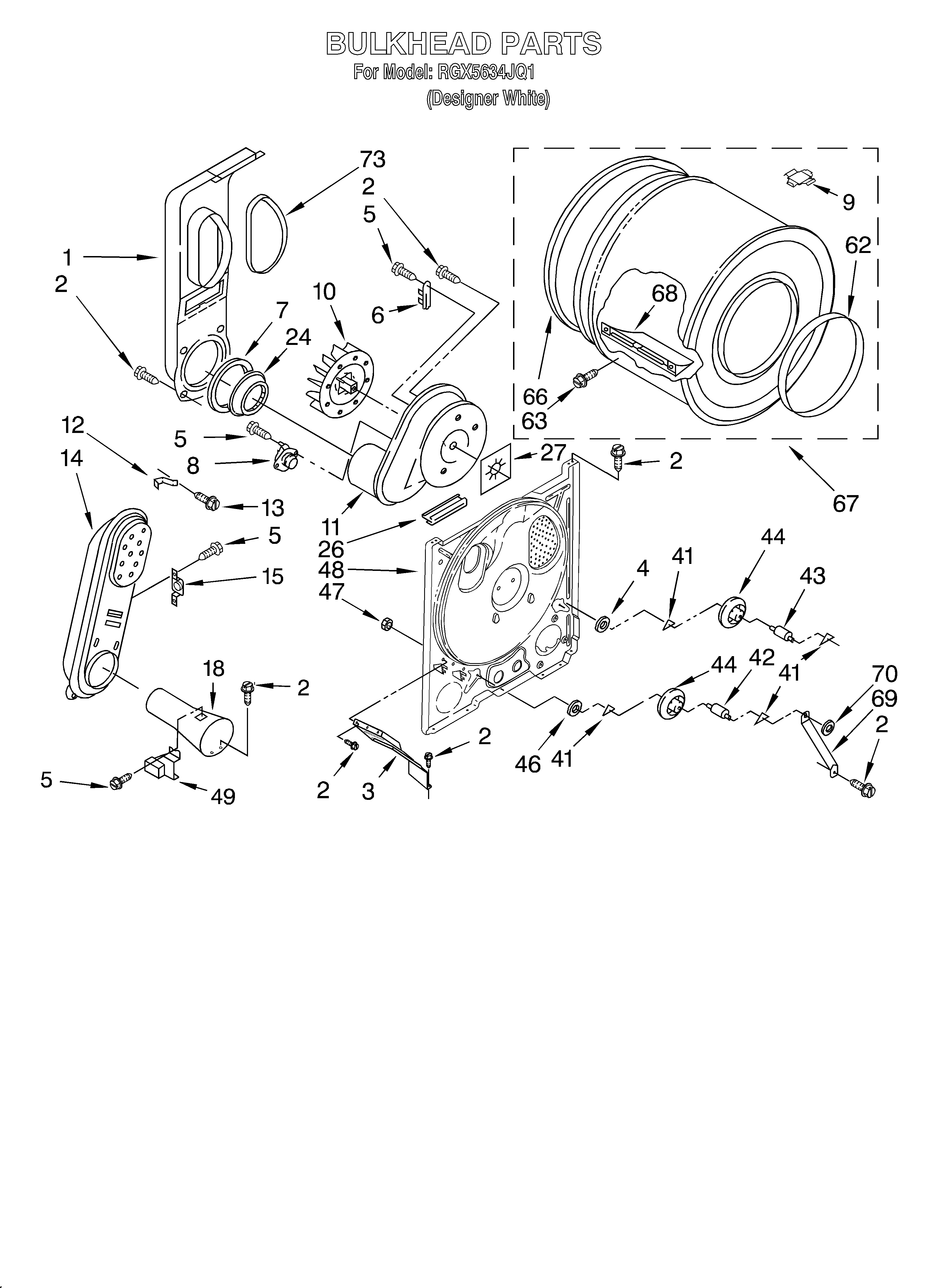 Roper RGX5634JQ1 bulkhead diagram