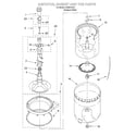 Whirlpool LSQ9510JQ1 agitator, basket and tub diagram