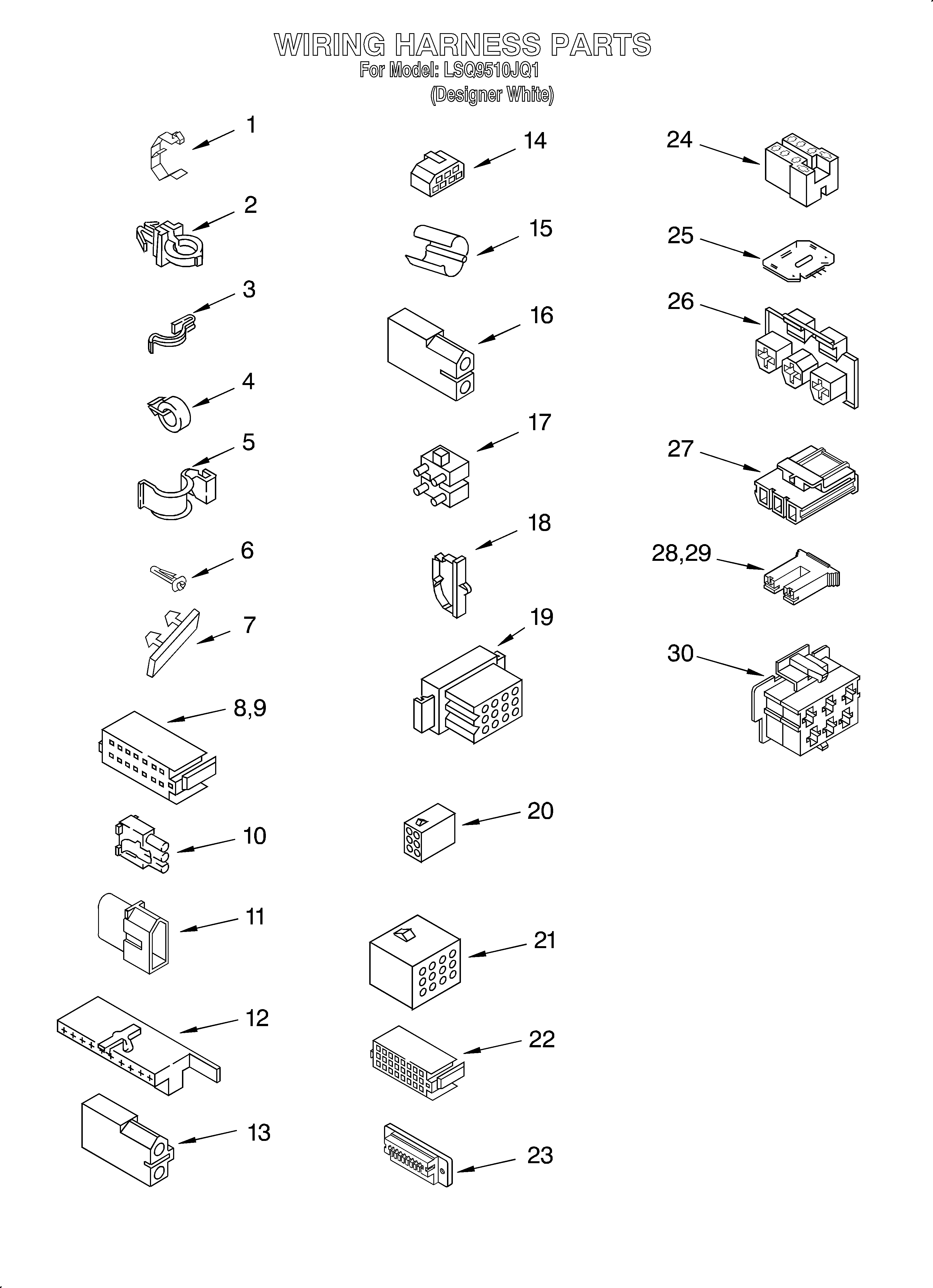 Whirlpool LSQ9510JQ1 wiring harness diagram