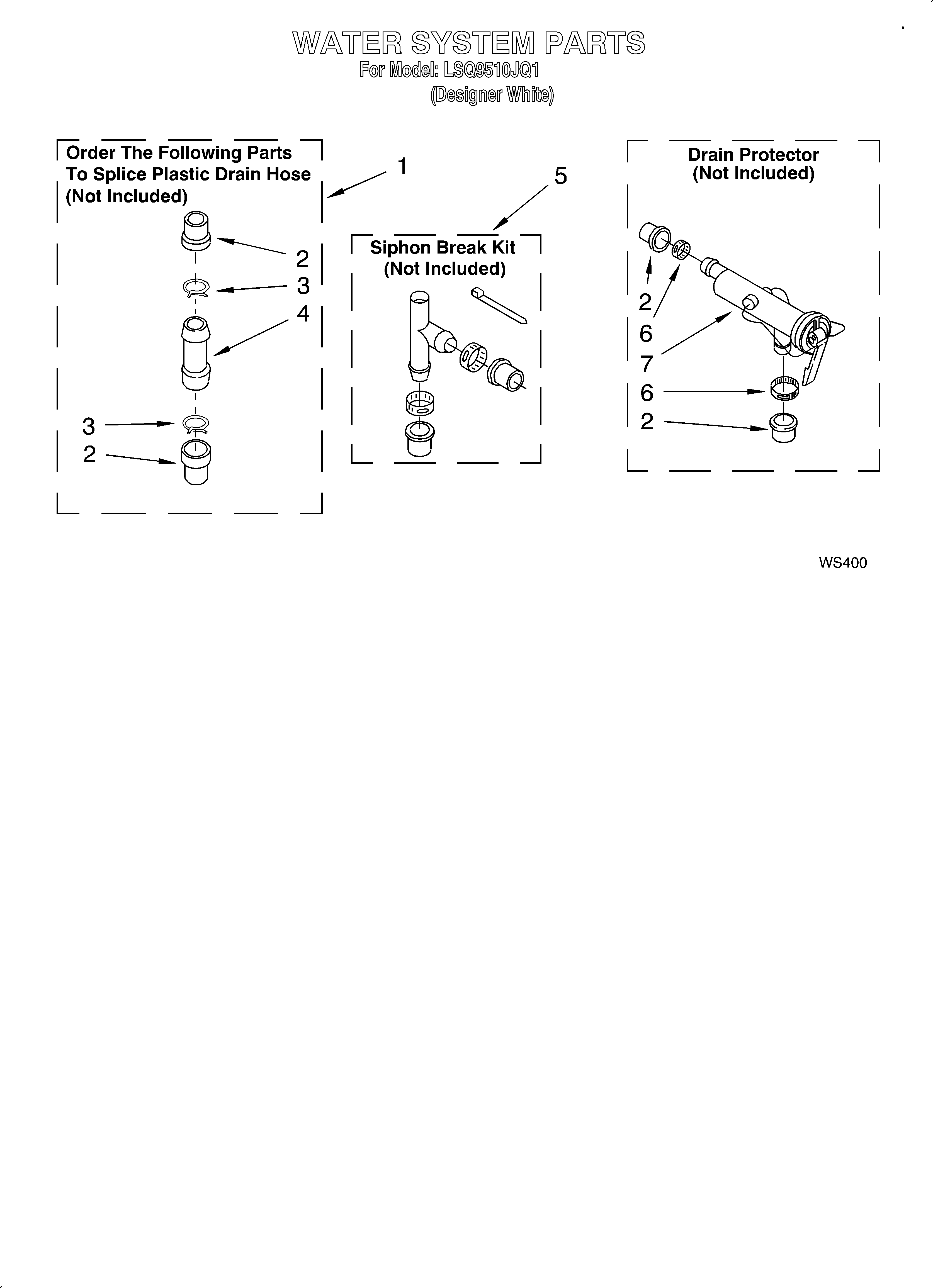 Whirlpool LSQ9510JQ1 water system diagram