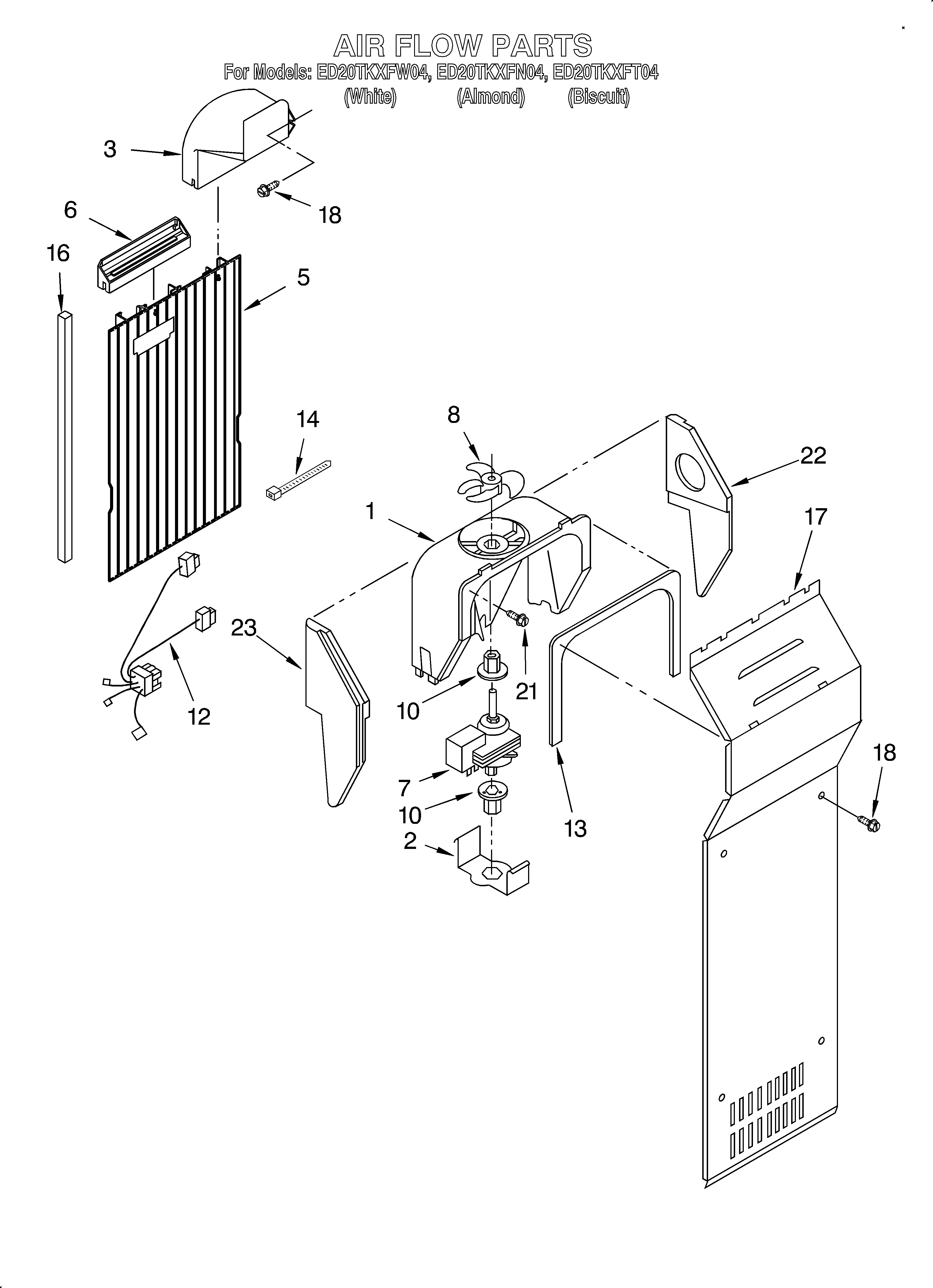 Whirlpool ED20TKXFN04 air flow diagram