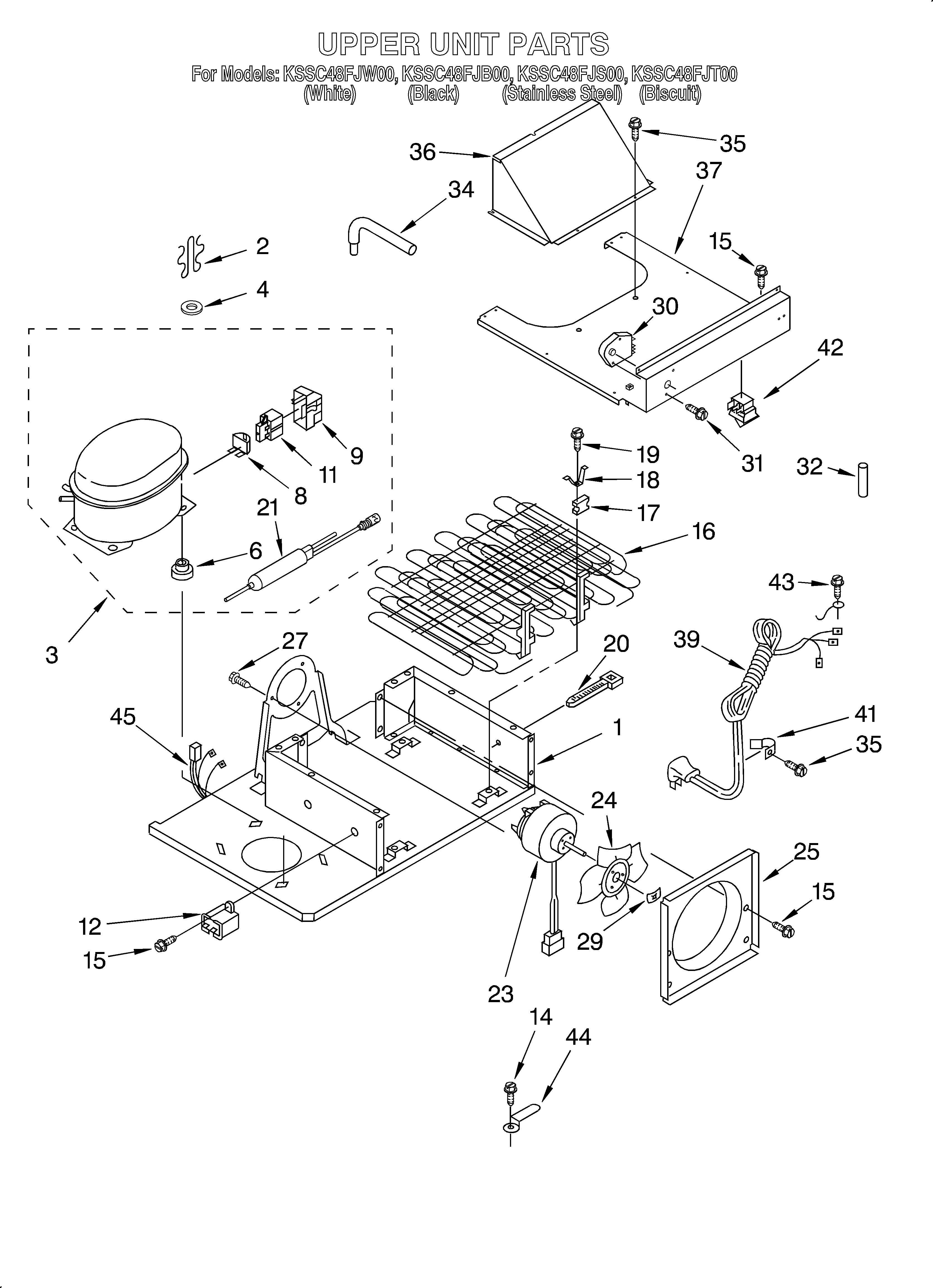 KitchenAid KSSC48FJB00 upper nit diagram