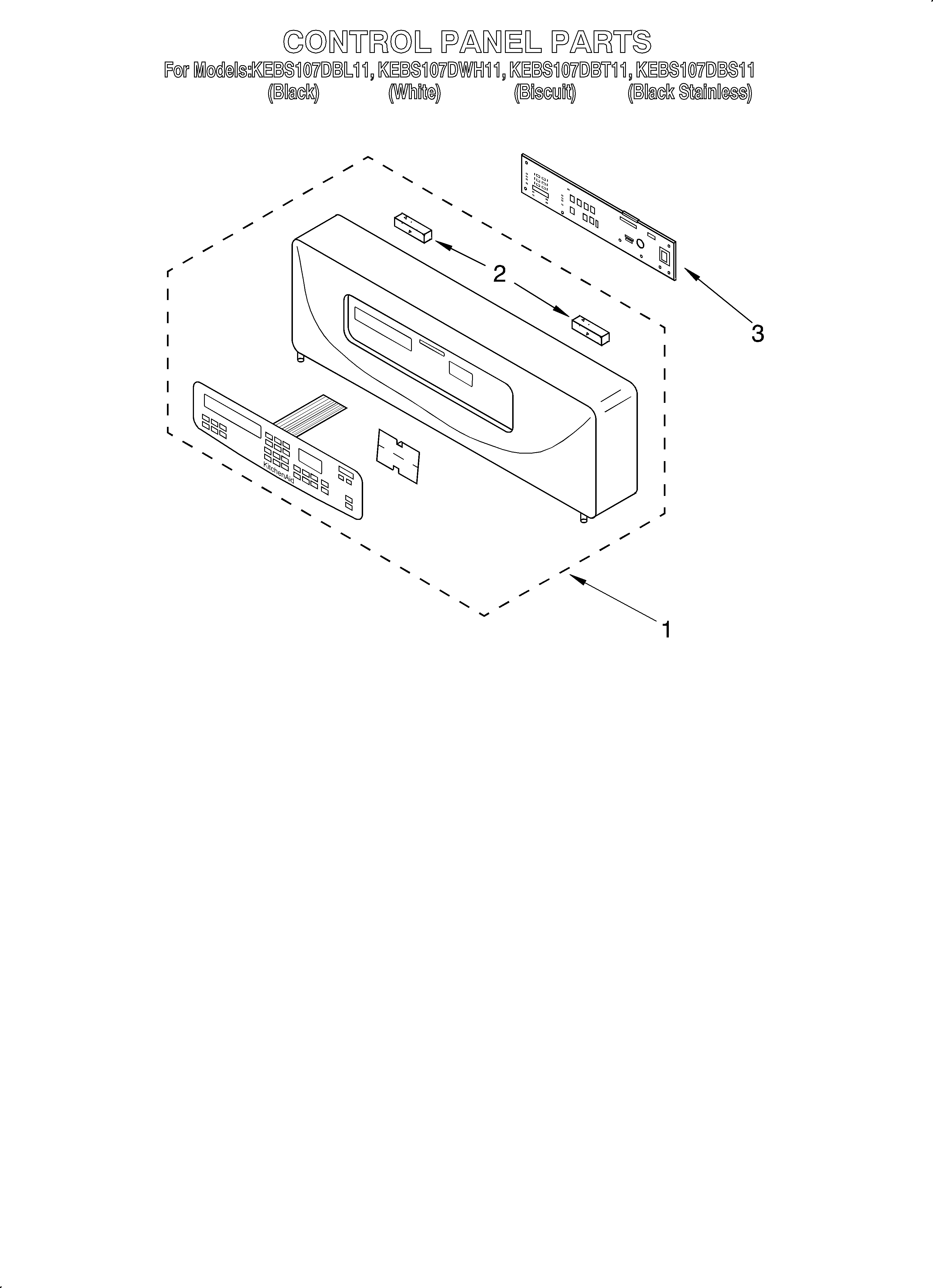KitchenAid KEBS107DBL11 control panel diagram