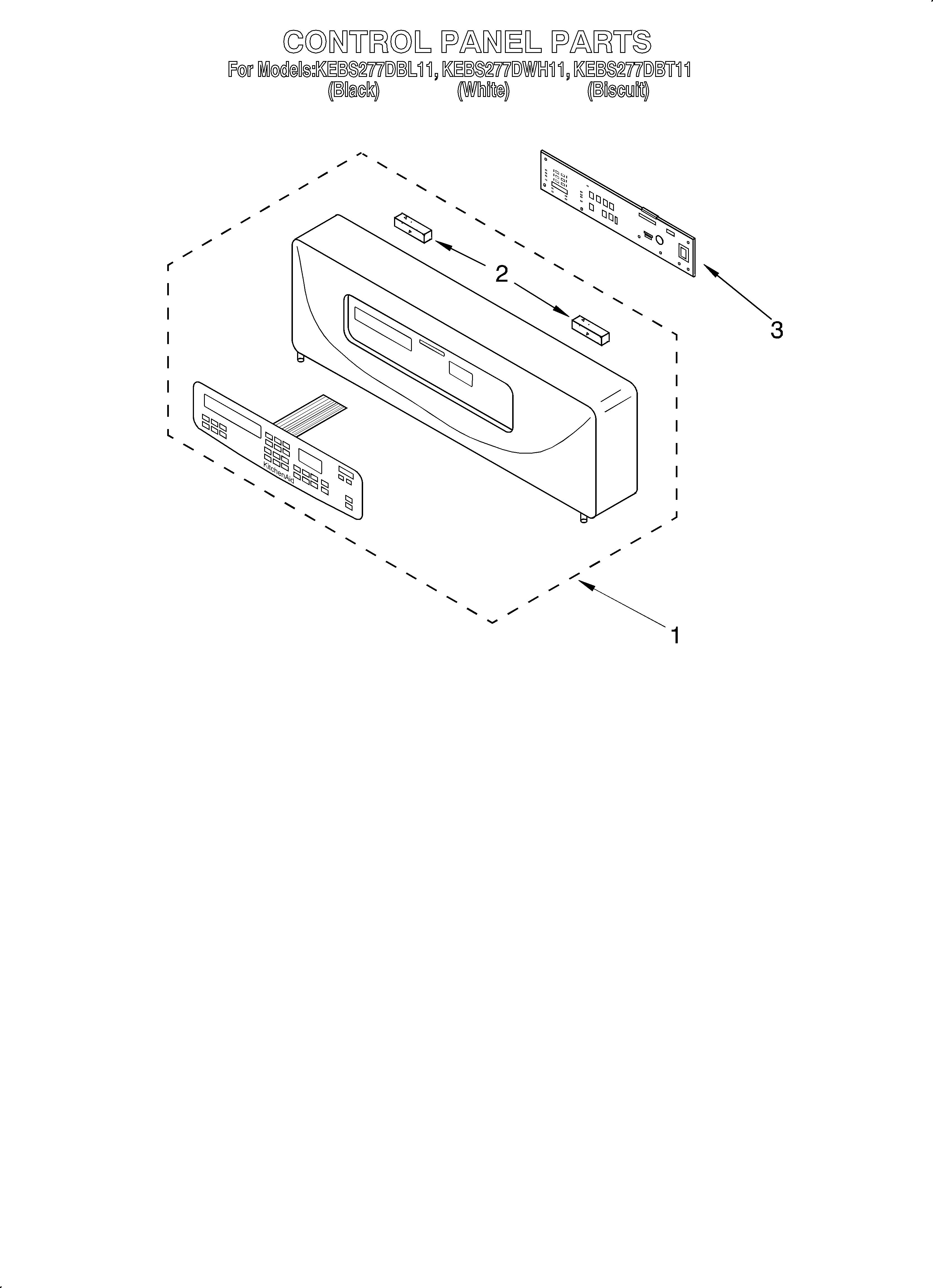 KitchenAid KEBS277DWH11 control panel diagram