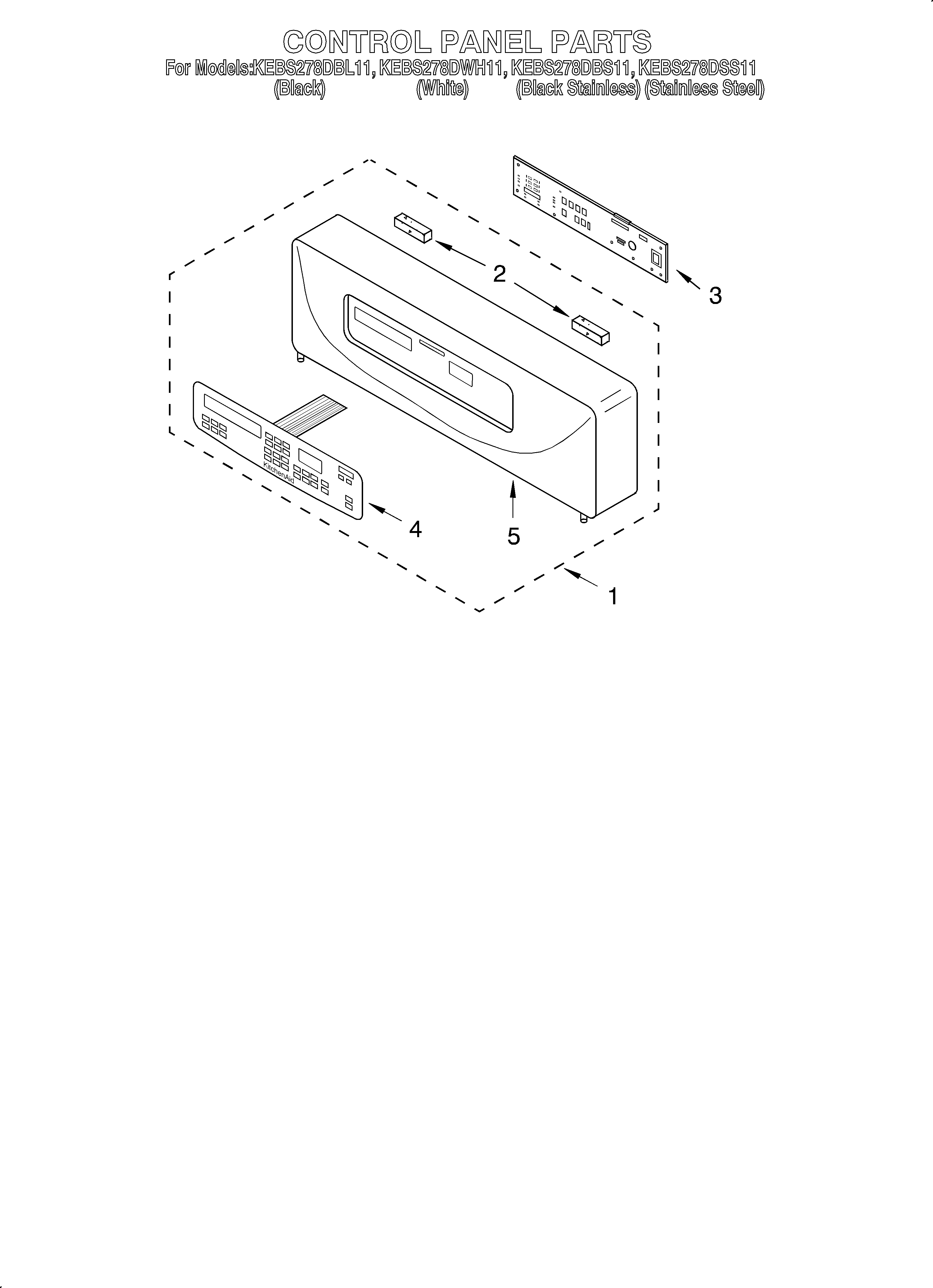 KitchenAid KEBS278DBS11 control panel diagram
