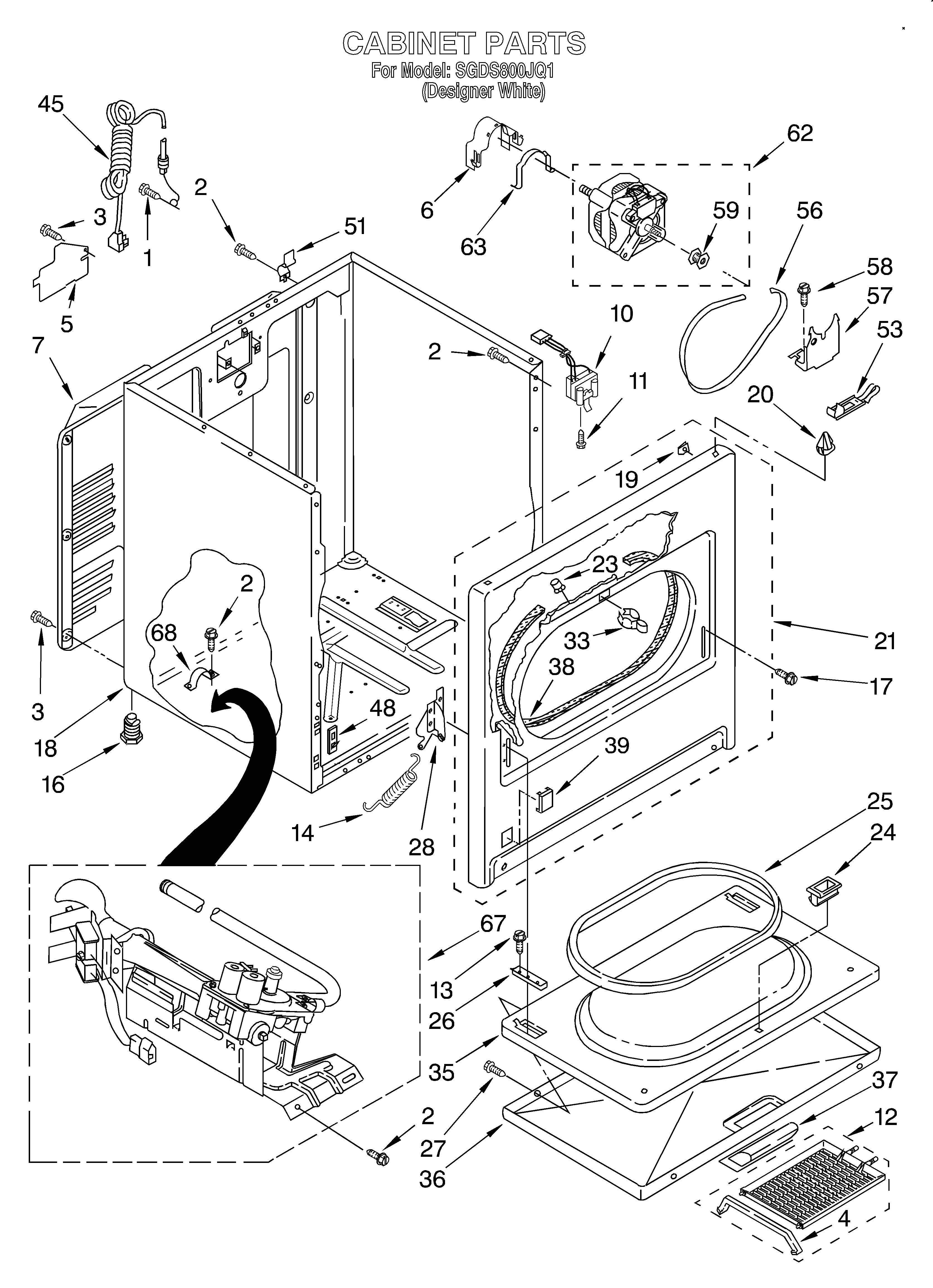 Kirkland SGDS800JQ1 cabinet diagram