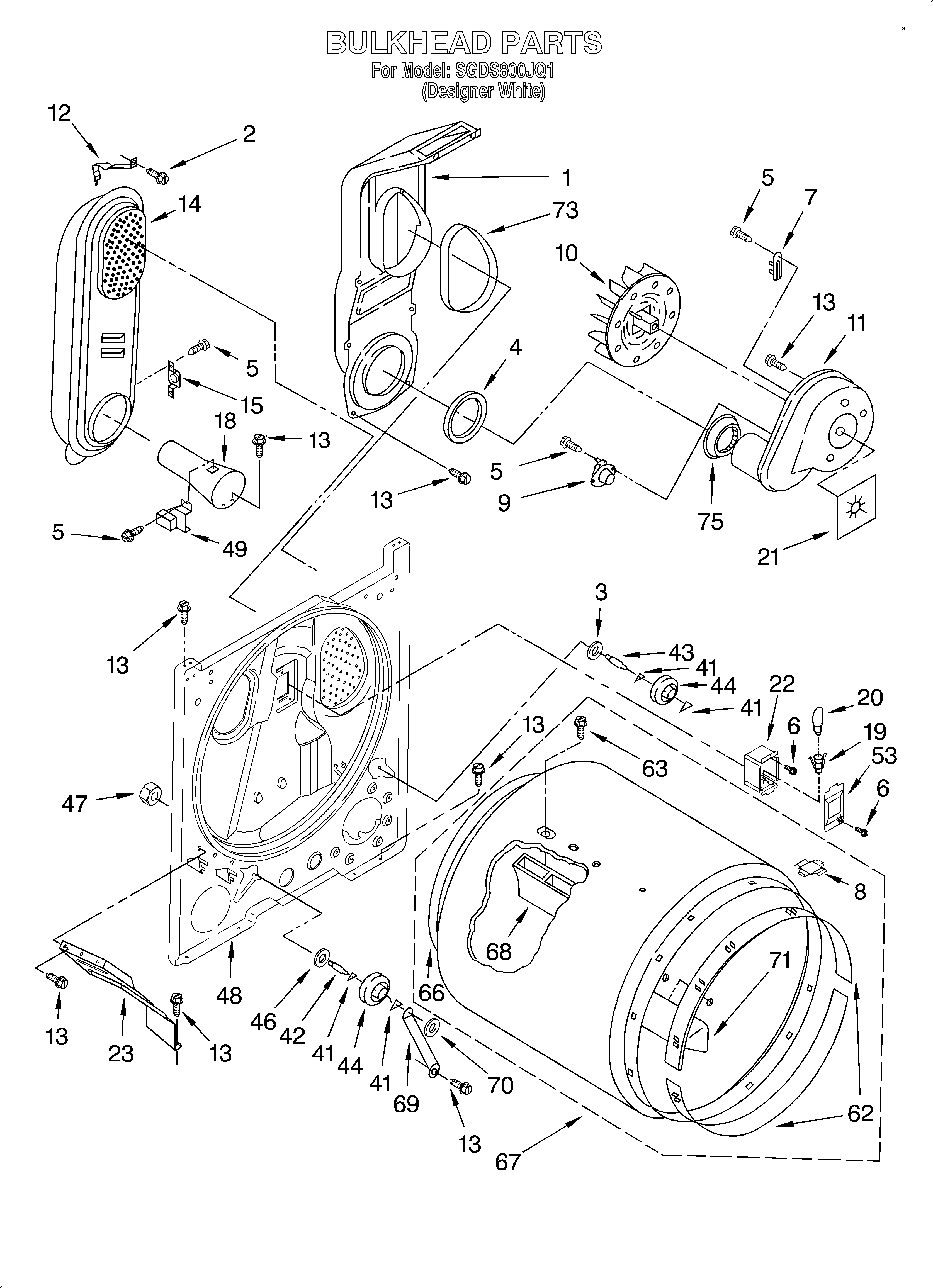 Kirkland SGDS800JQ1 bulkhead diagram
