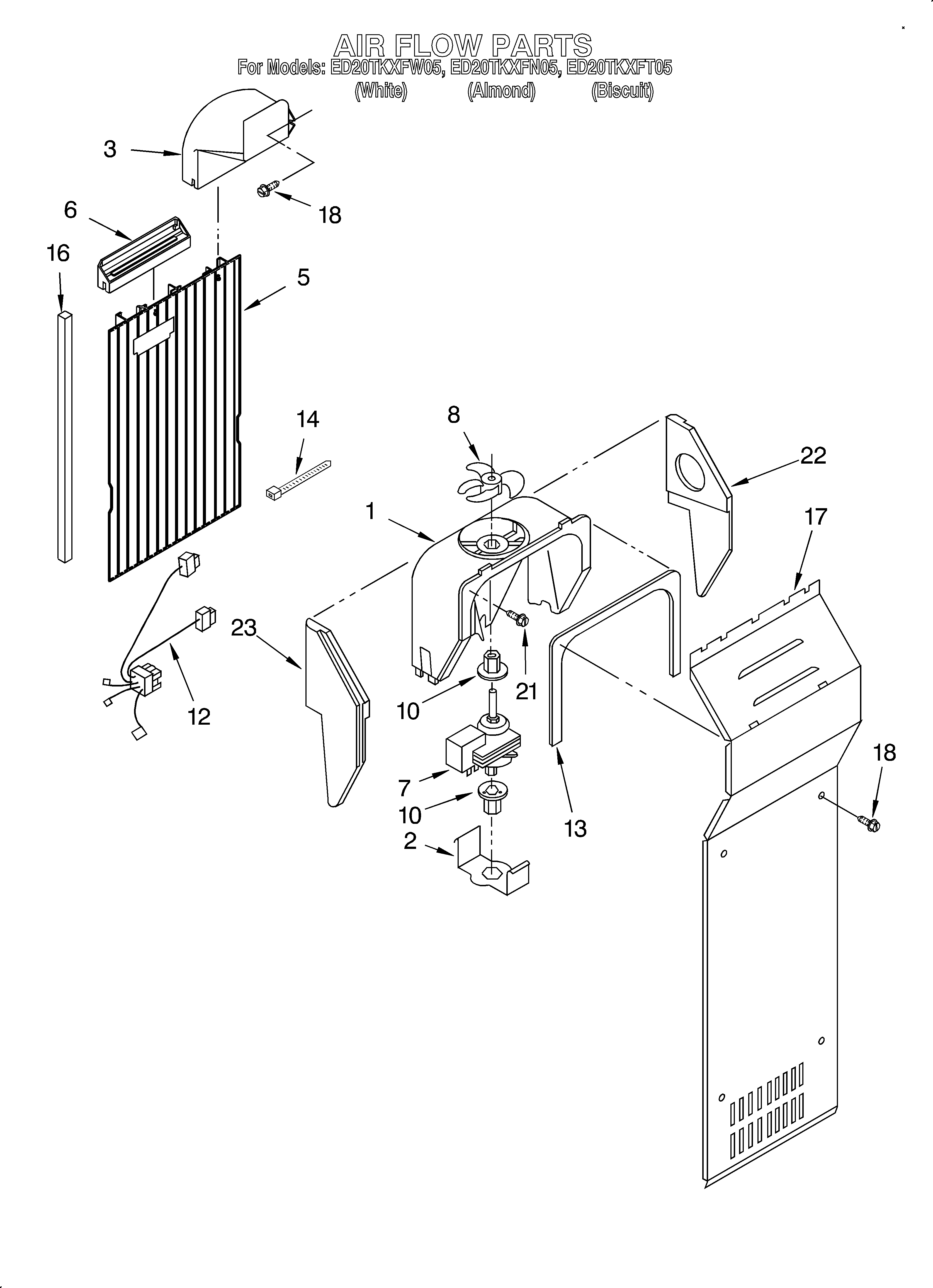 Whirlpool ED20TKXFN05 air flow diagram