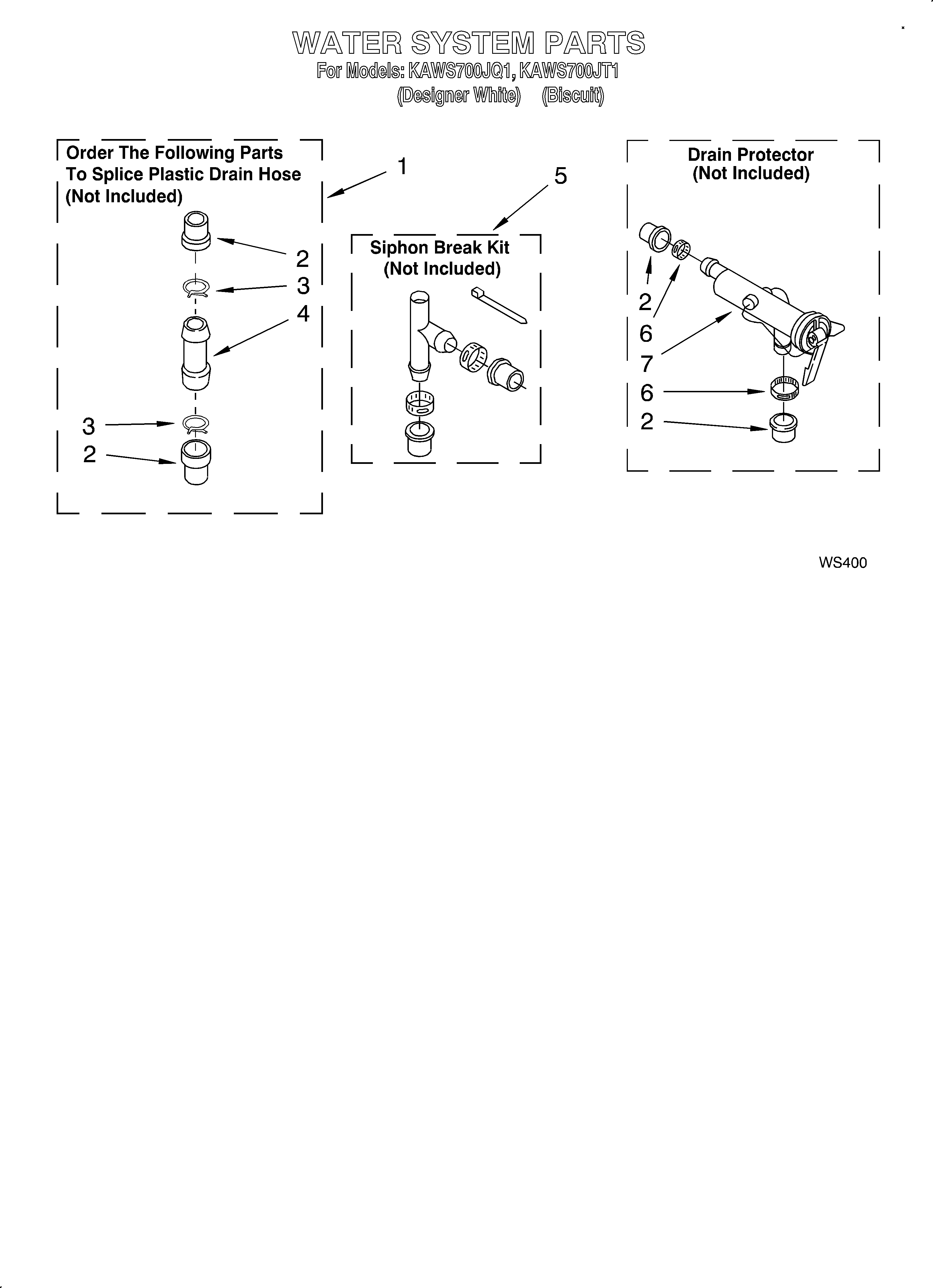KitchenAid KAWS700JT1 water system diagram