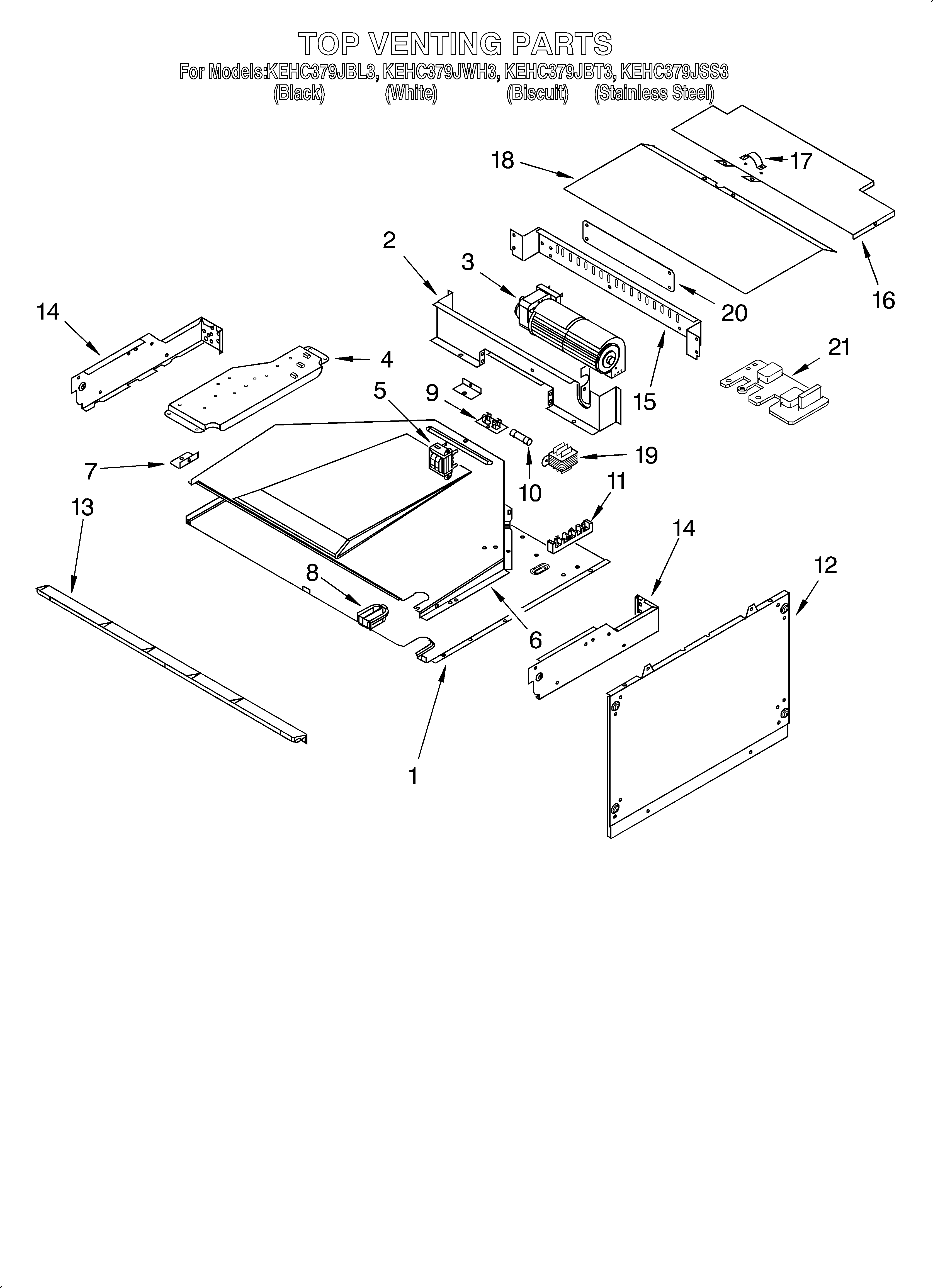 KitchenAid KEHC379JBL3 top venting diagram