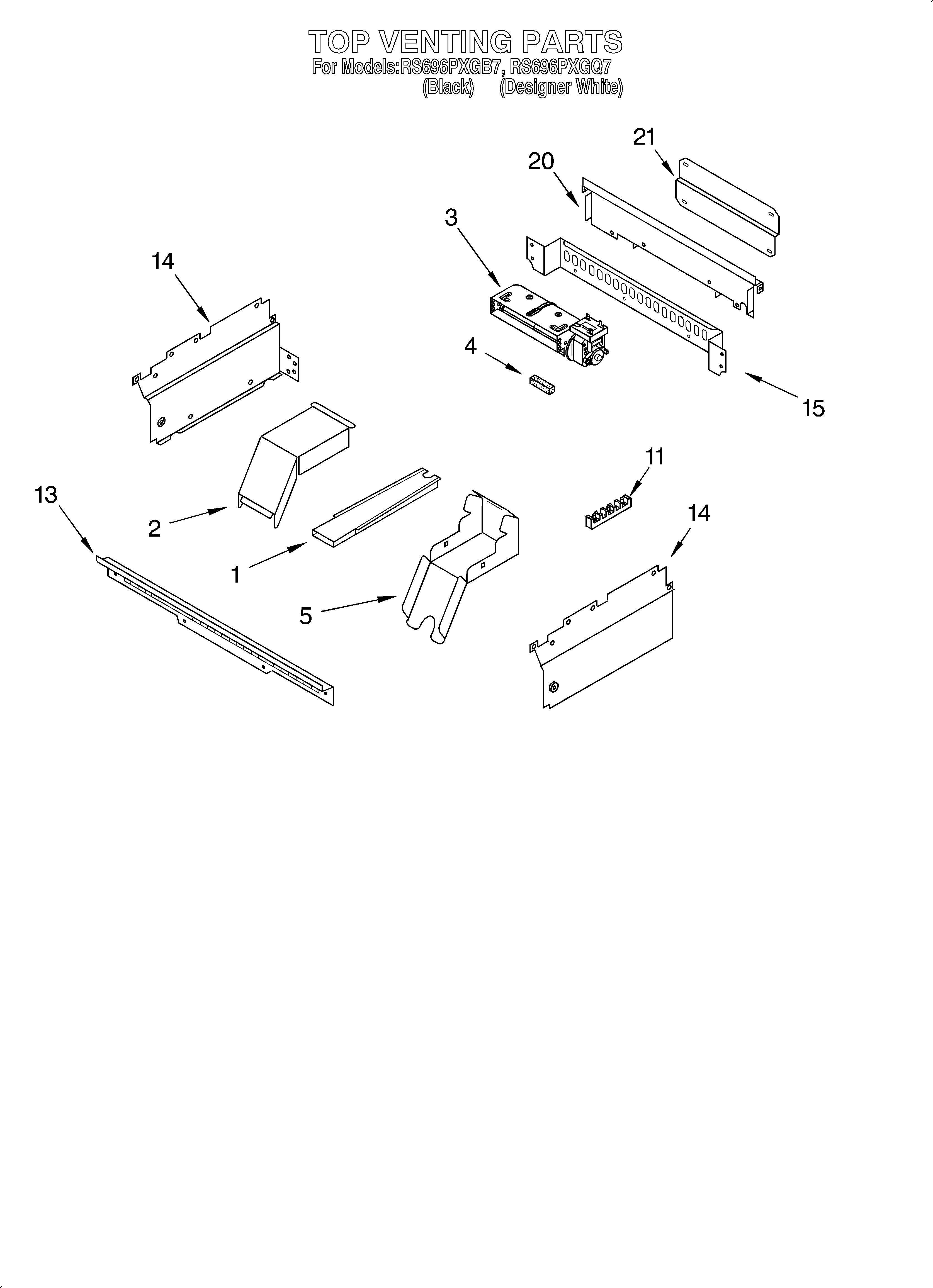 Whirlpool RS696PXGB7 top venting diagram