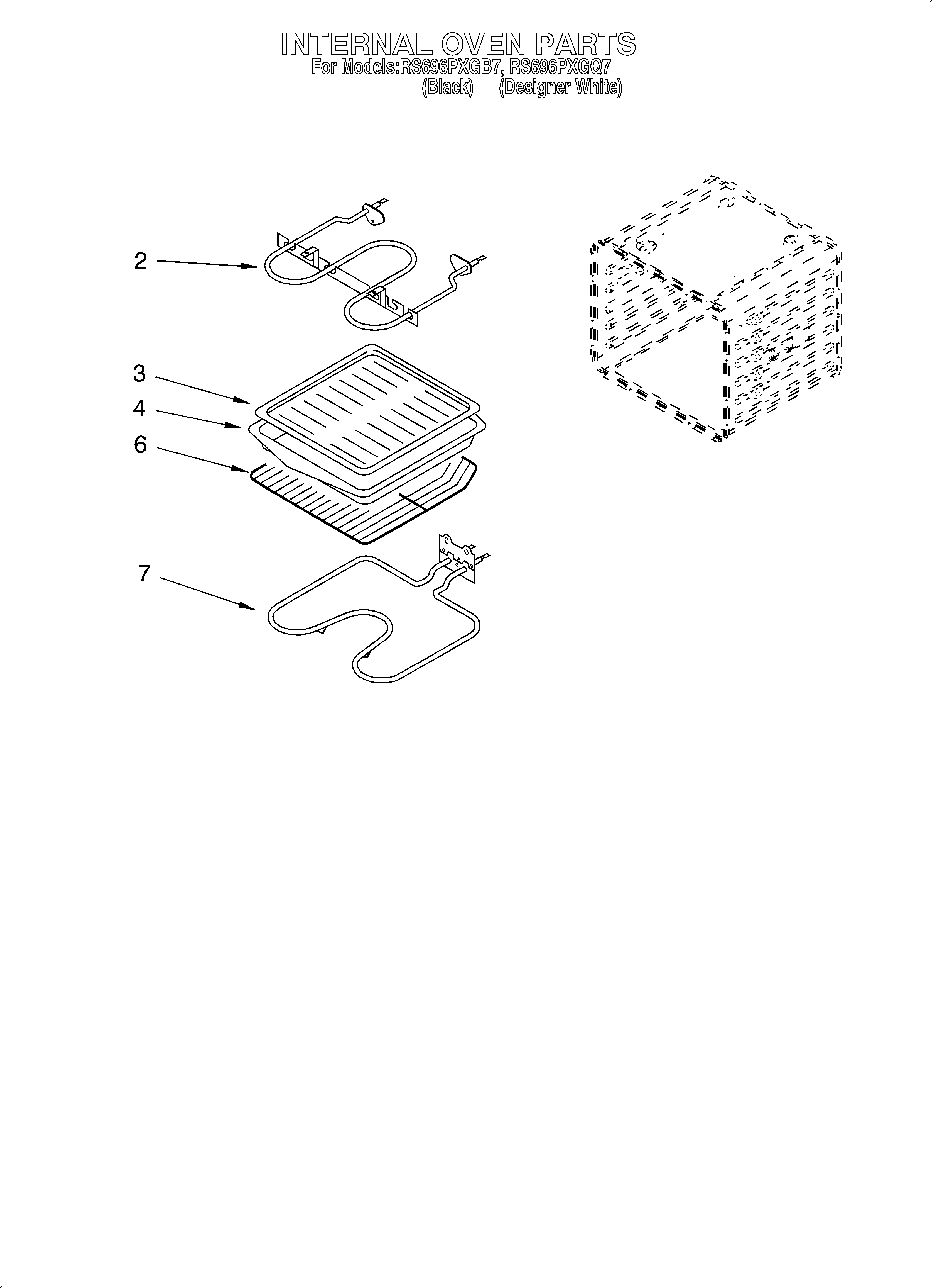 Whirlpool RS696PXGB7 internal oven/optional diagram