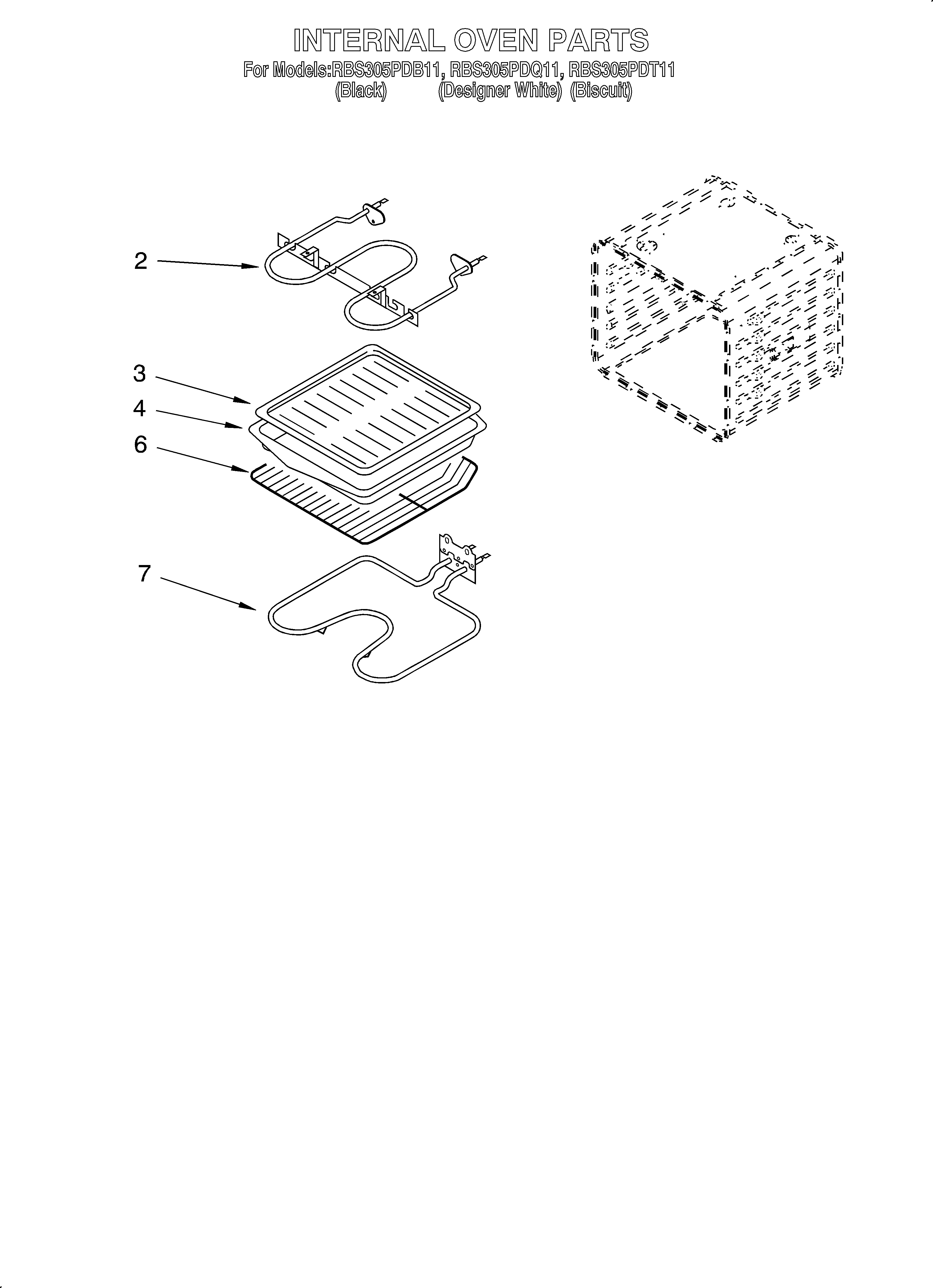 Whirlpool RBS305PDQ11 internal oven diagram