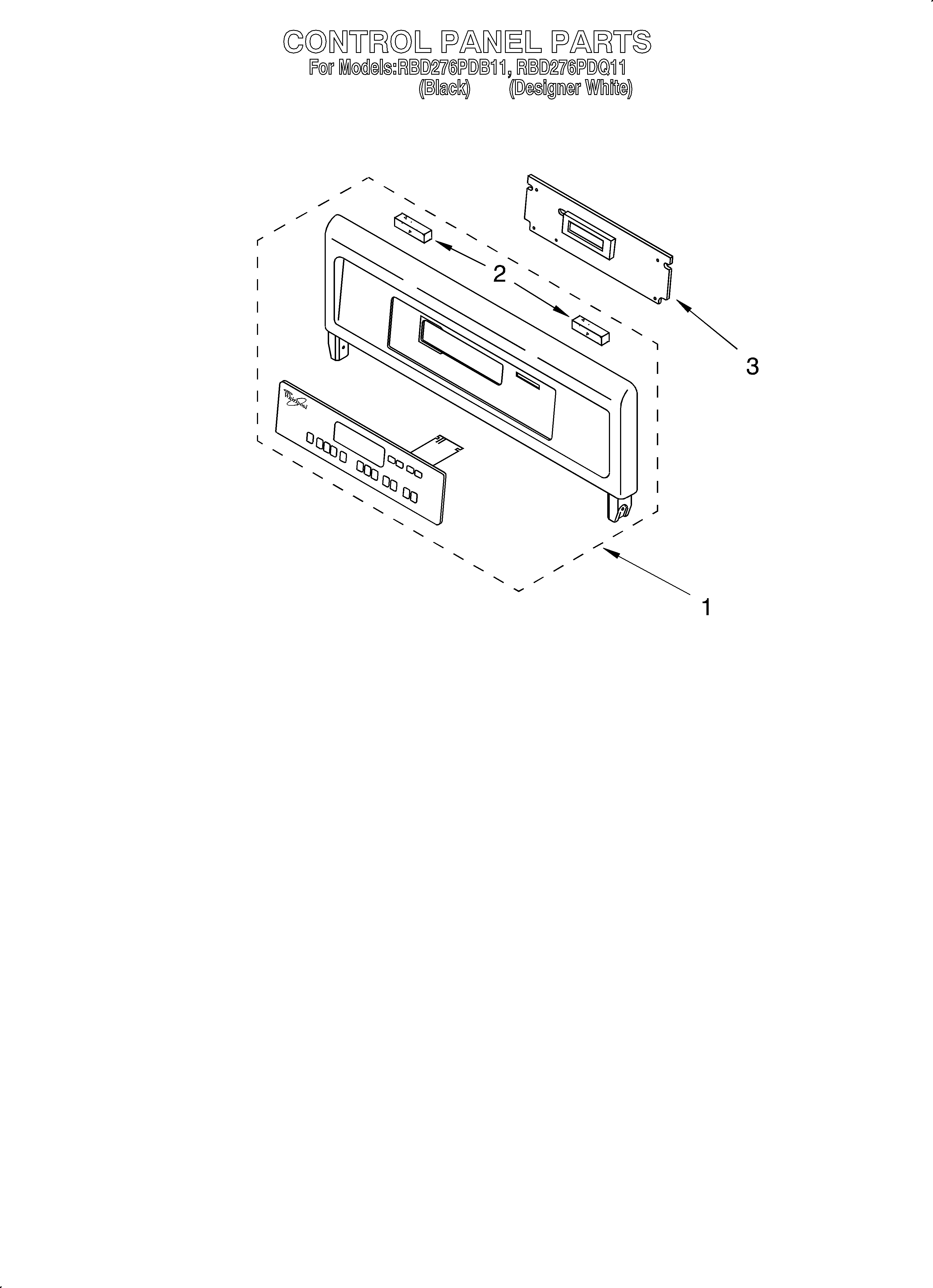 Whirlpool RBD276PDQ11 control panel diagram