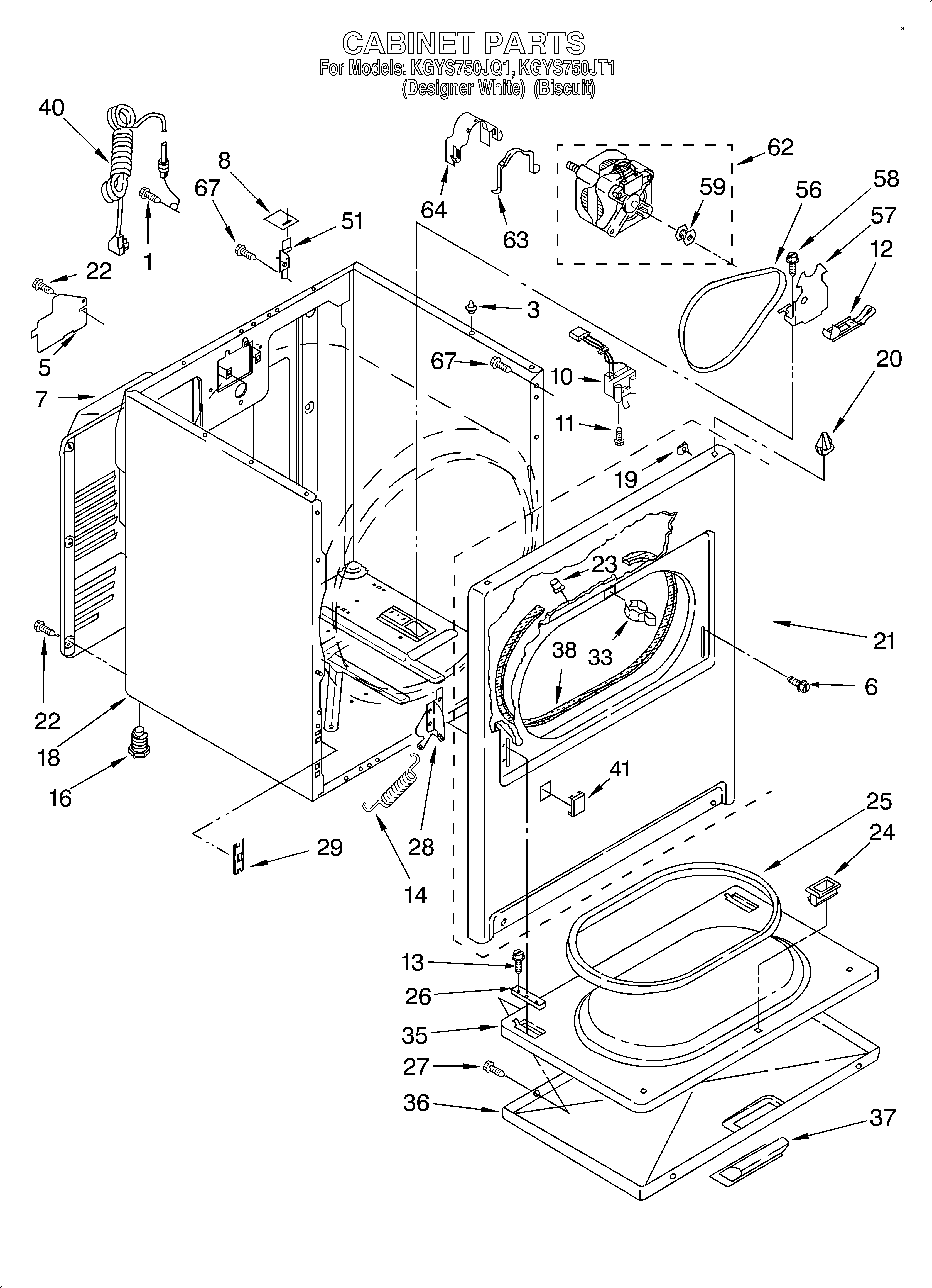KitchenAid KGYS750JQ1 cabinet diagram