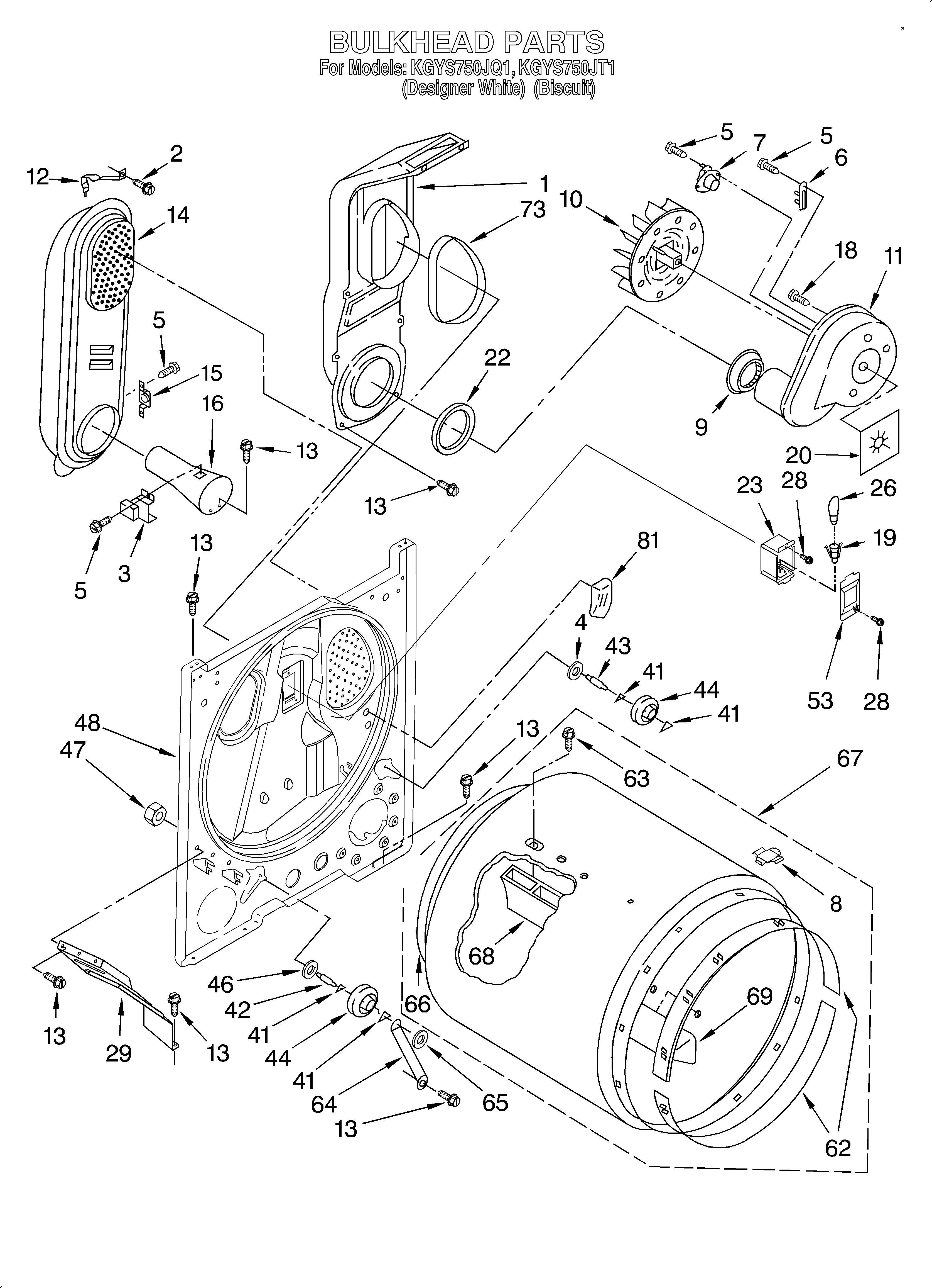 KitchenAid KGYS750JQ1 bulkhead diagram