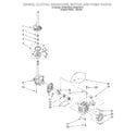 Whirlpool GSQ9612KQ0 brake, clutch, gearcase, motor and pump diagram