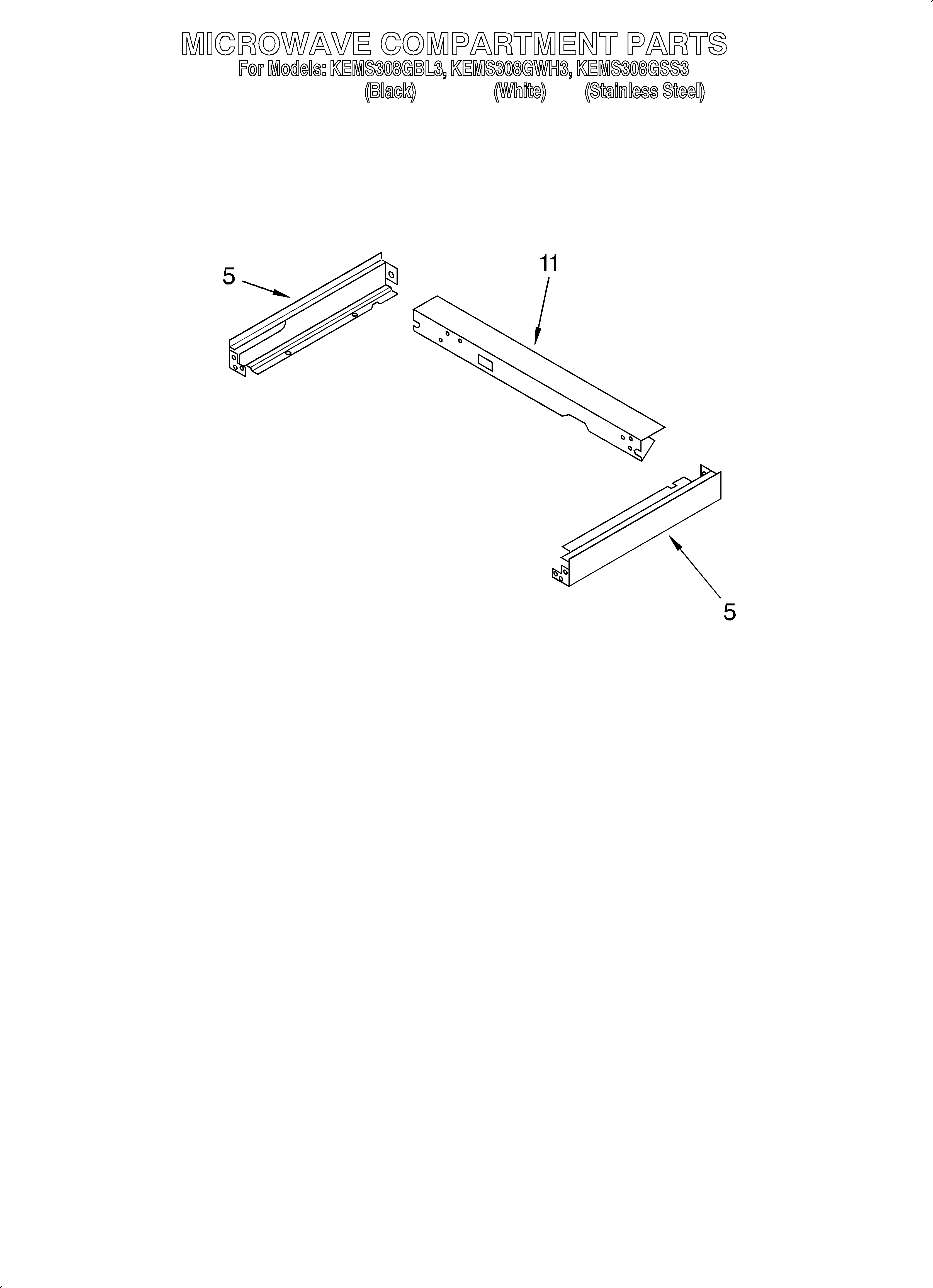 KitchenAid KEMS308GSS3 microwave compartment diagram