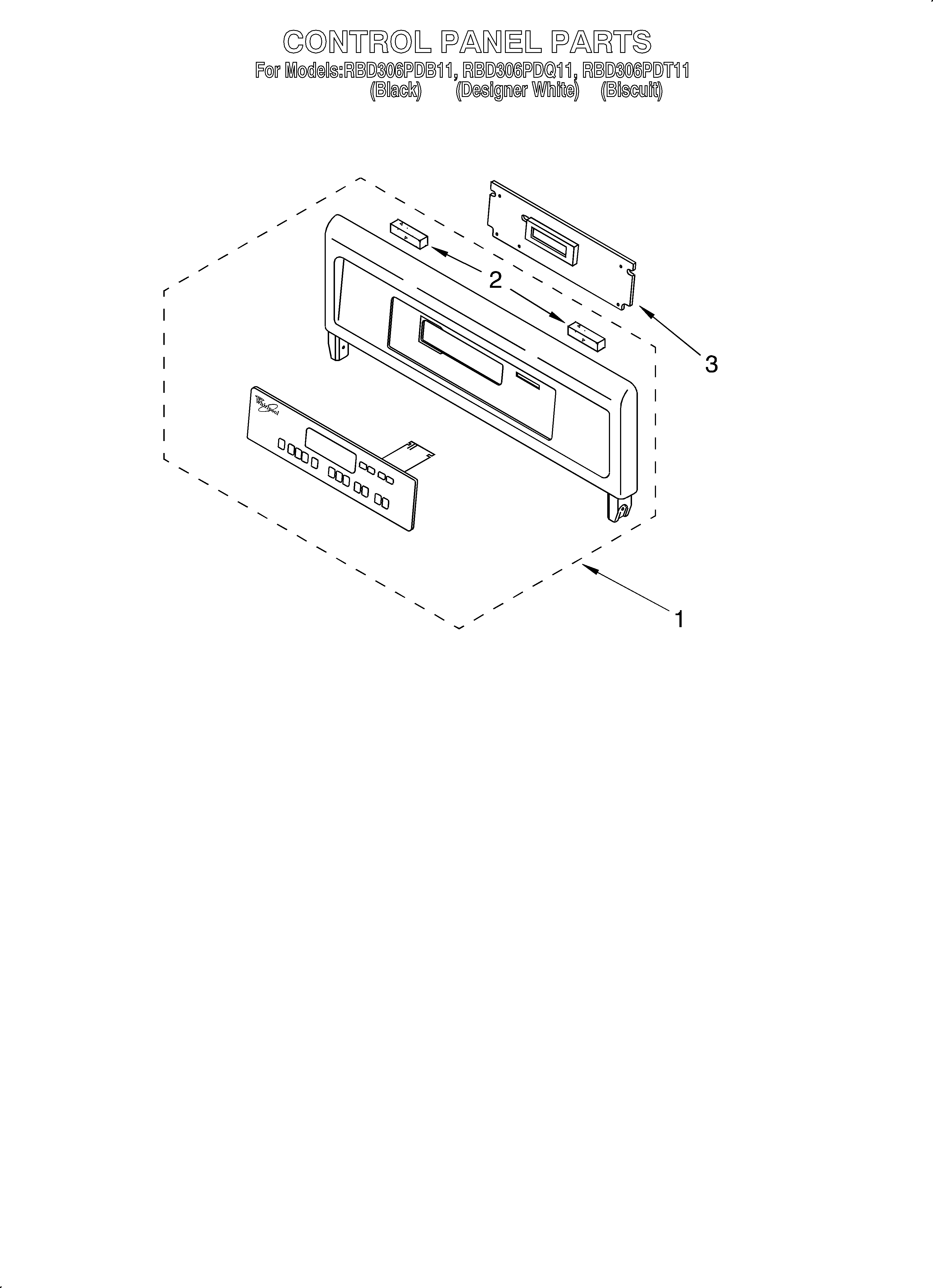 Whirlpool RBD306PDB11 control panel diagram